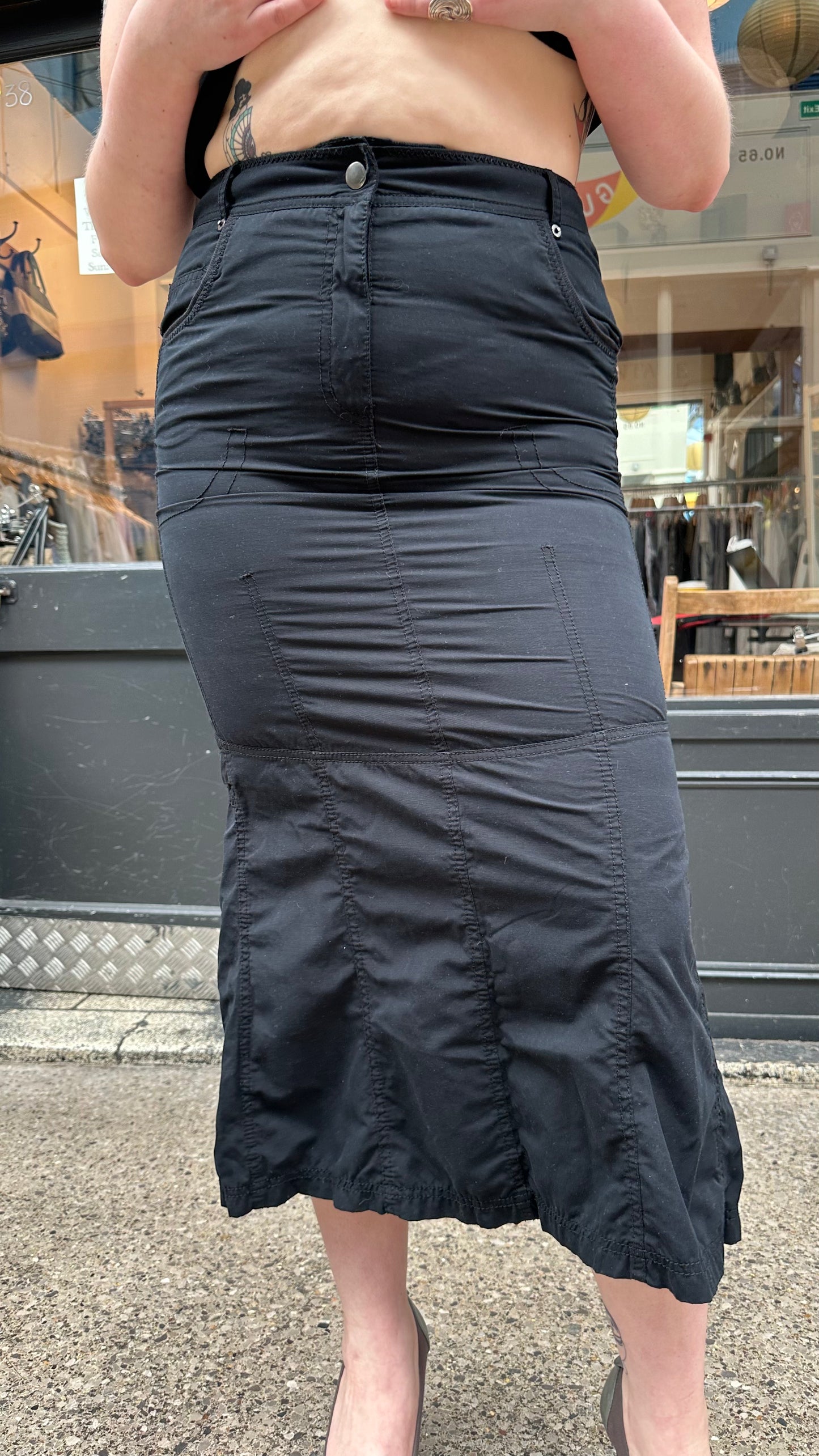 Black midi skirt
