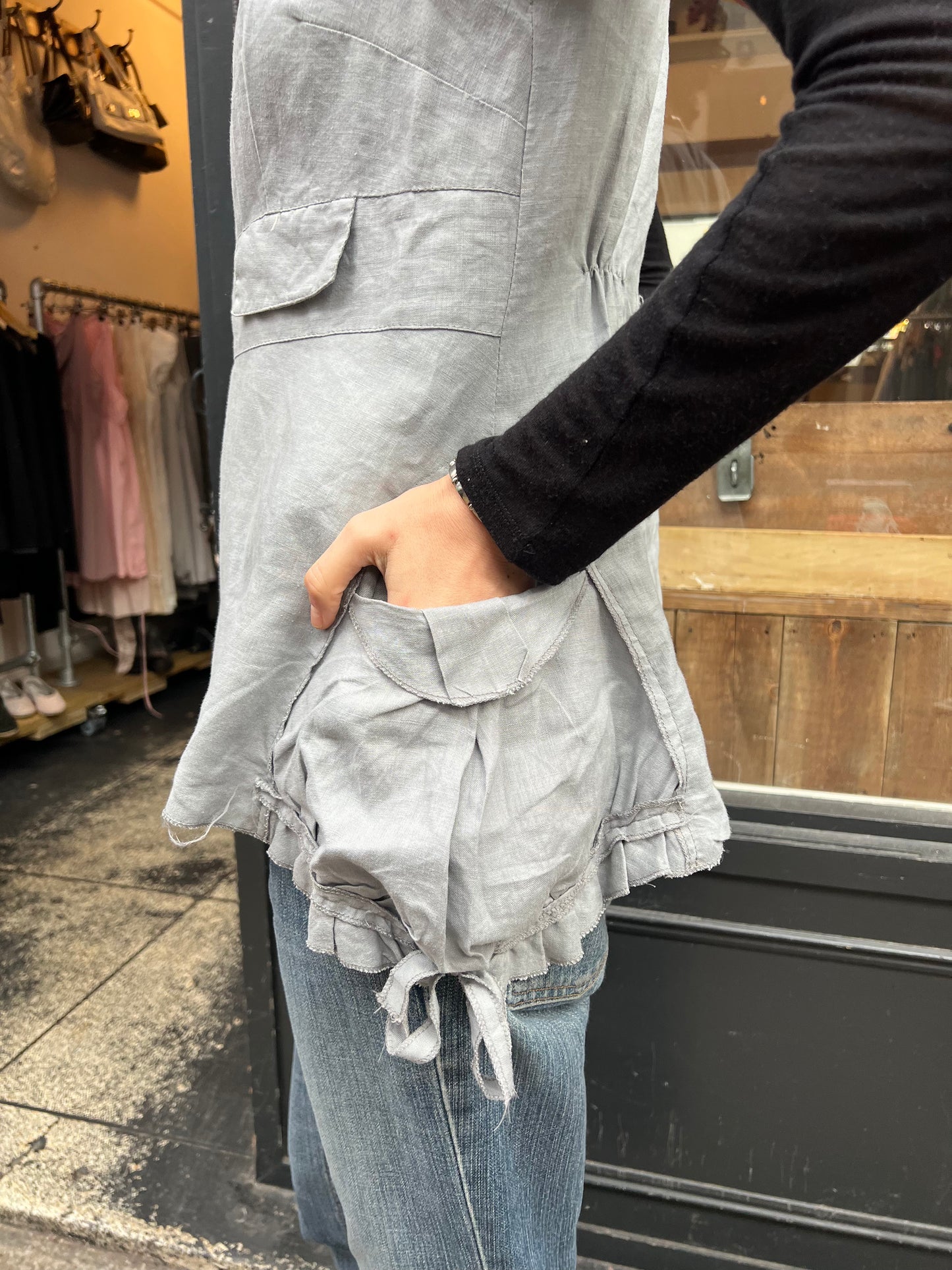 Blue grey vest with pockets