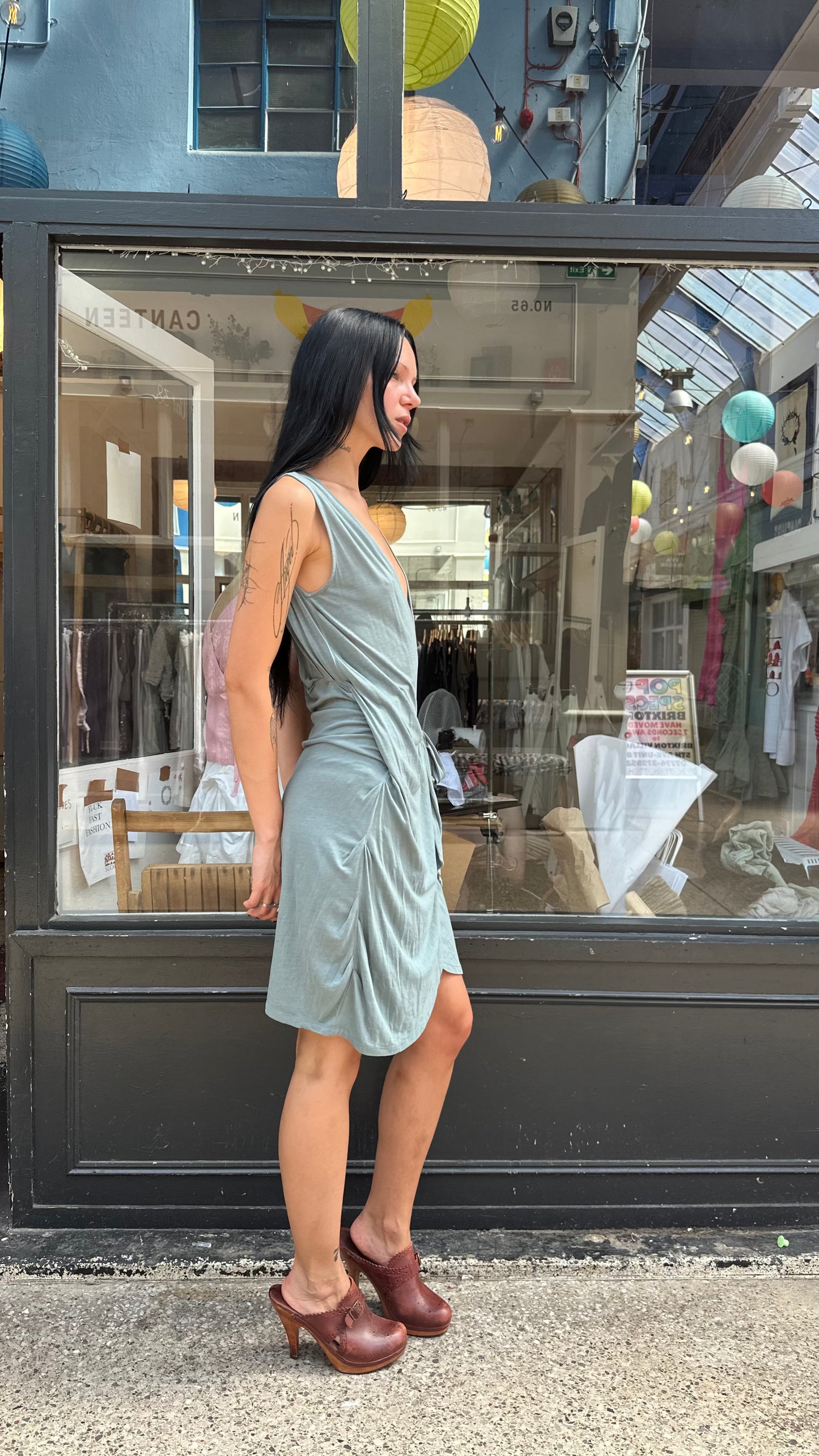 Blue wrap dress
