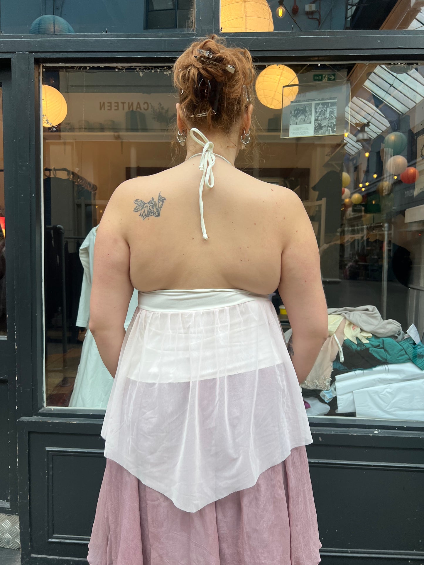 frilly rosette halter top