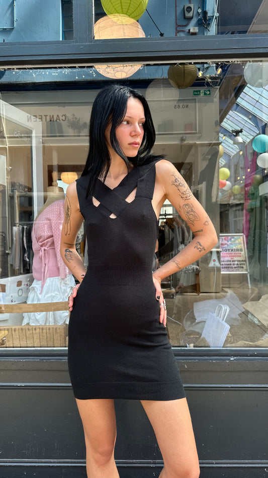 All saints black bandage dress