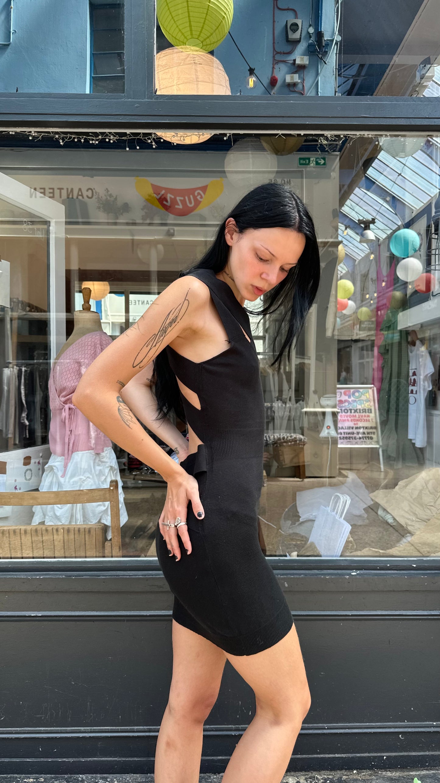 All saints black bandage dress