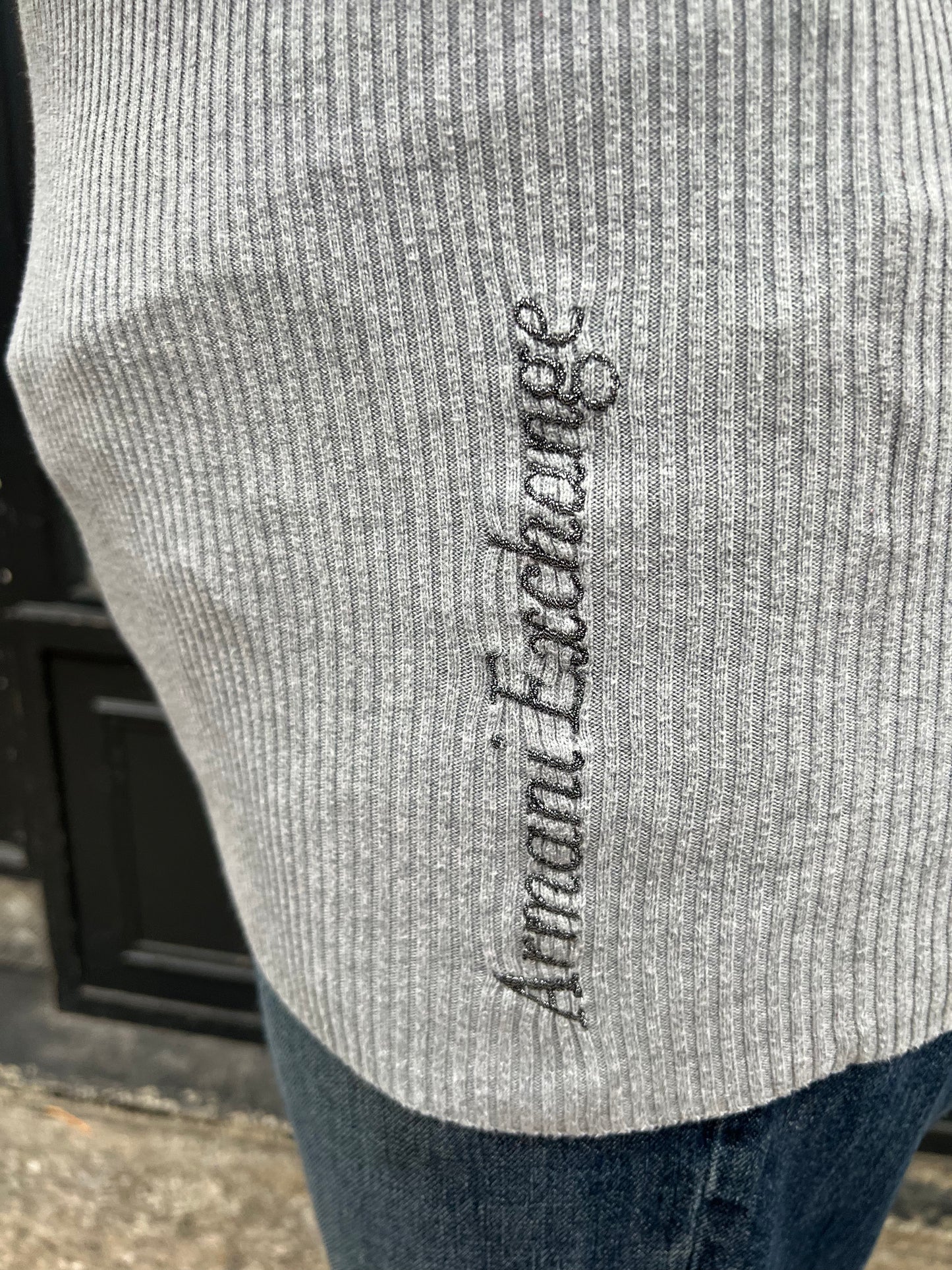 Armani grey and purple cardigan