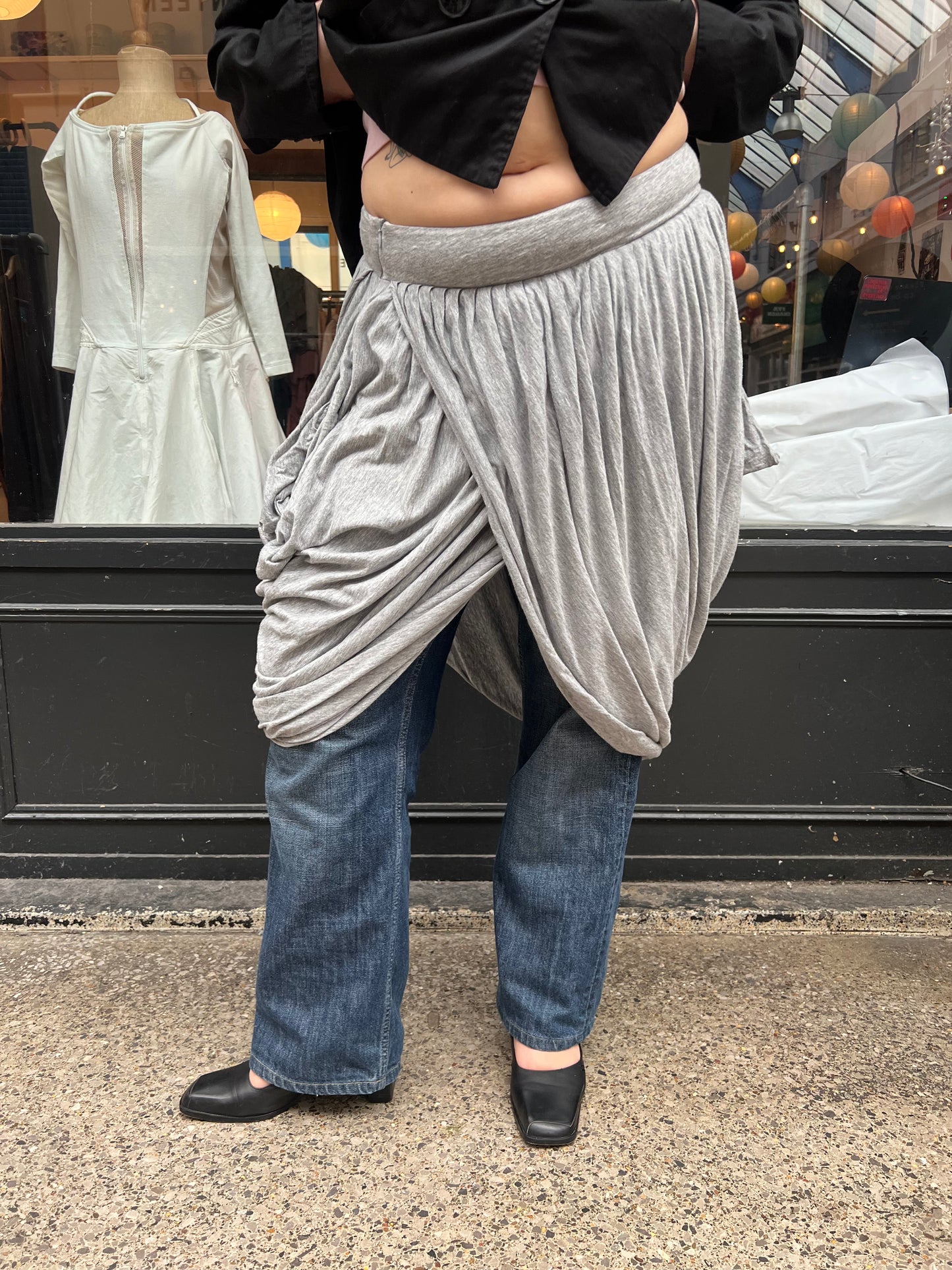 All saints grey  jersey midi skirt