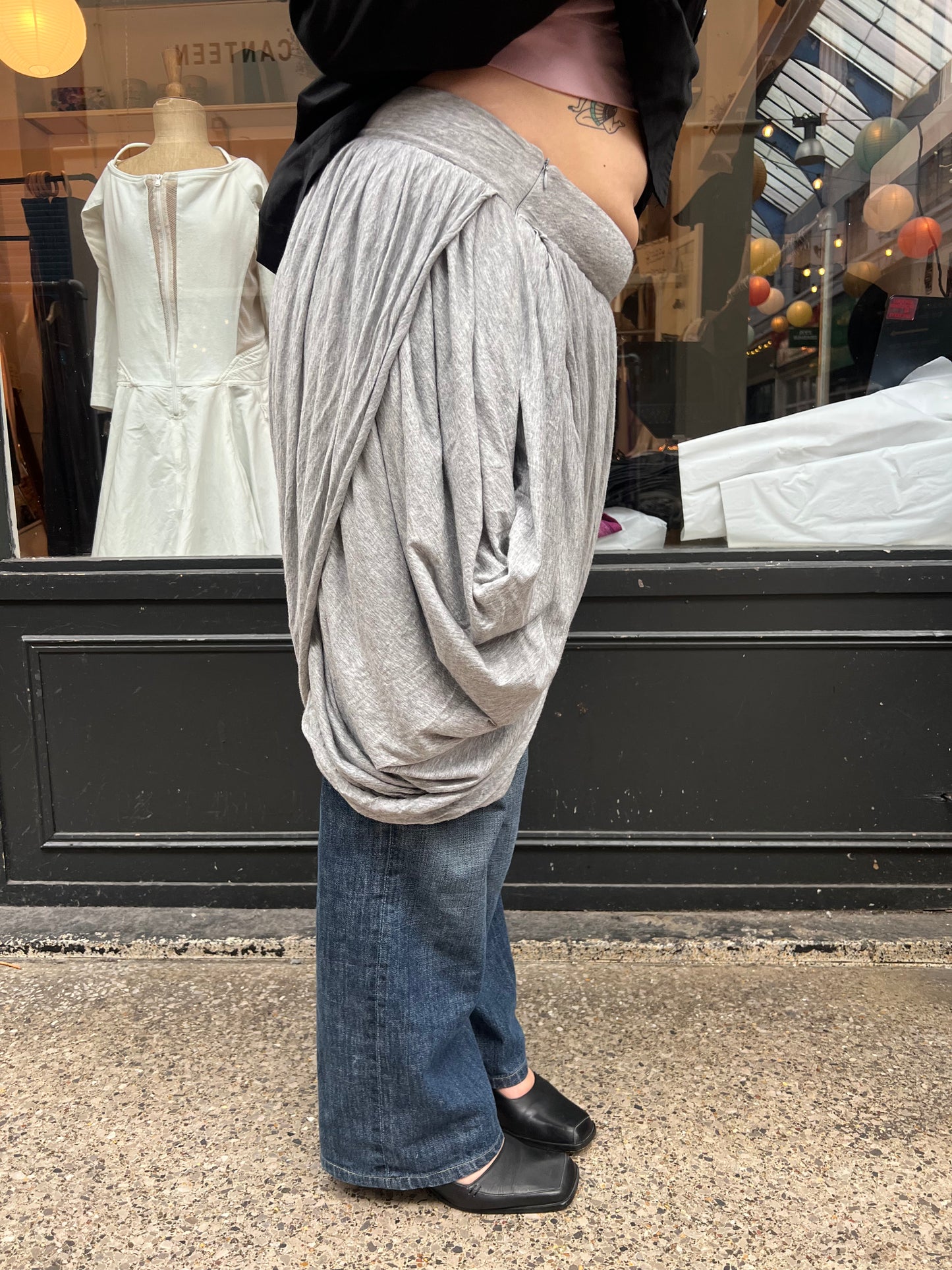 All saints grey  jersey midi skirt