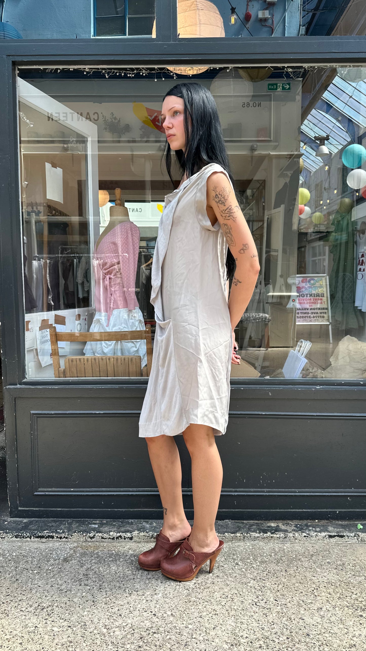 Grey slip dress