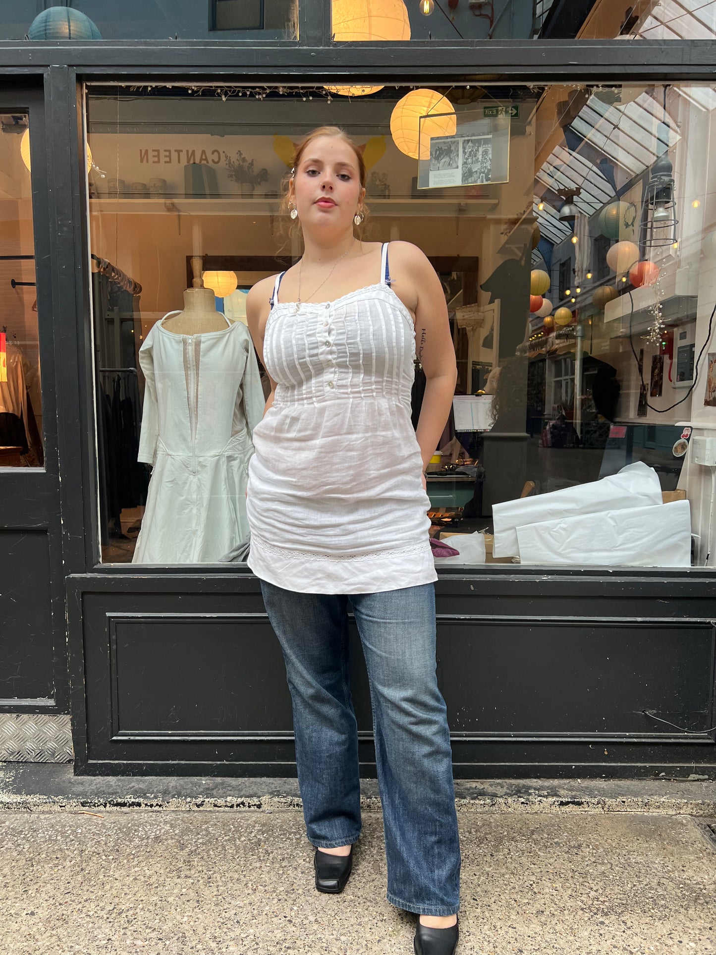 White linen dress