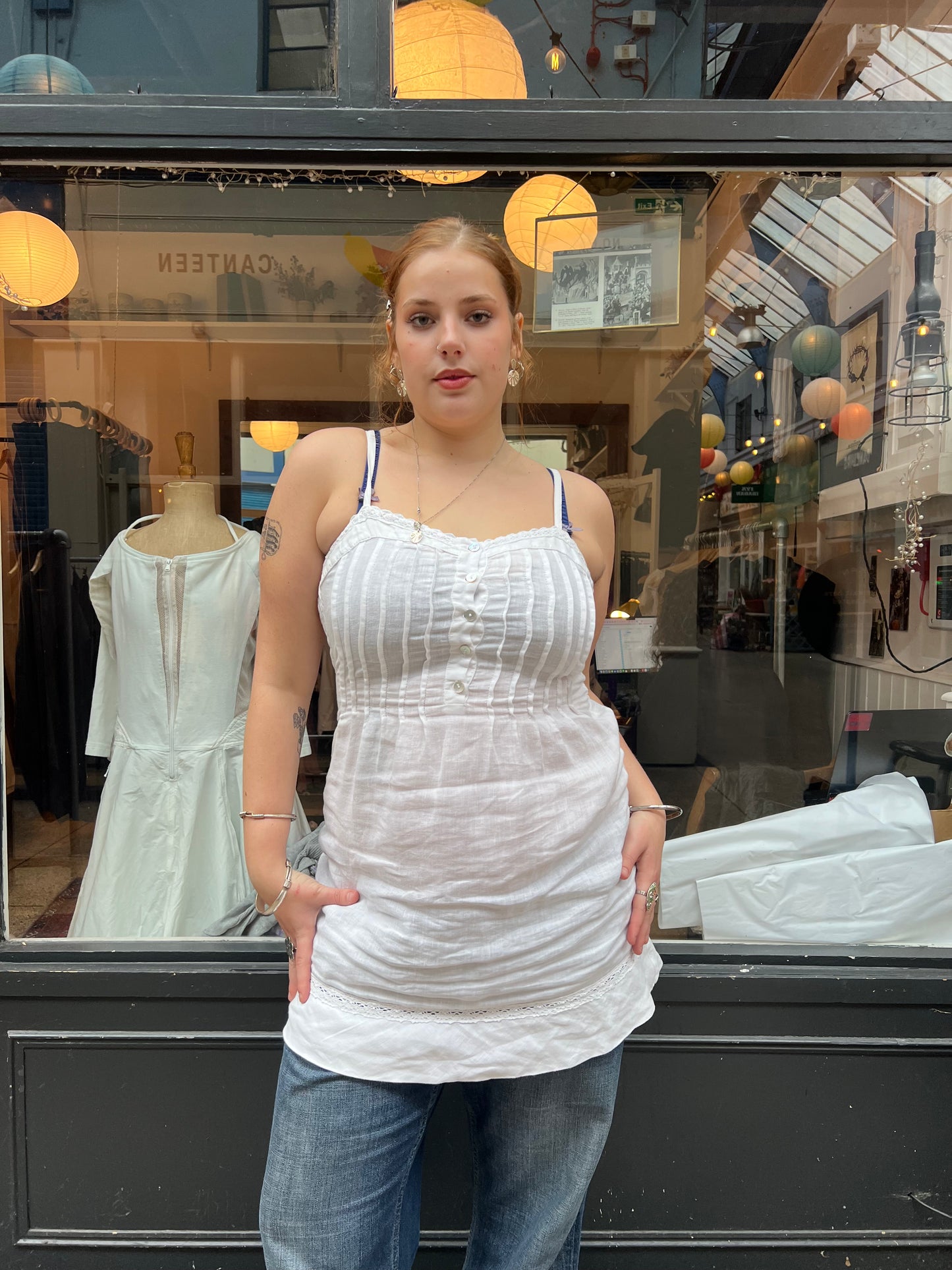 White linen dress