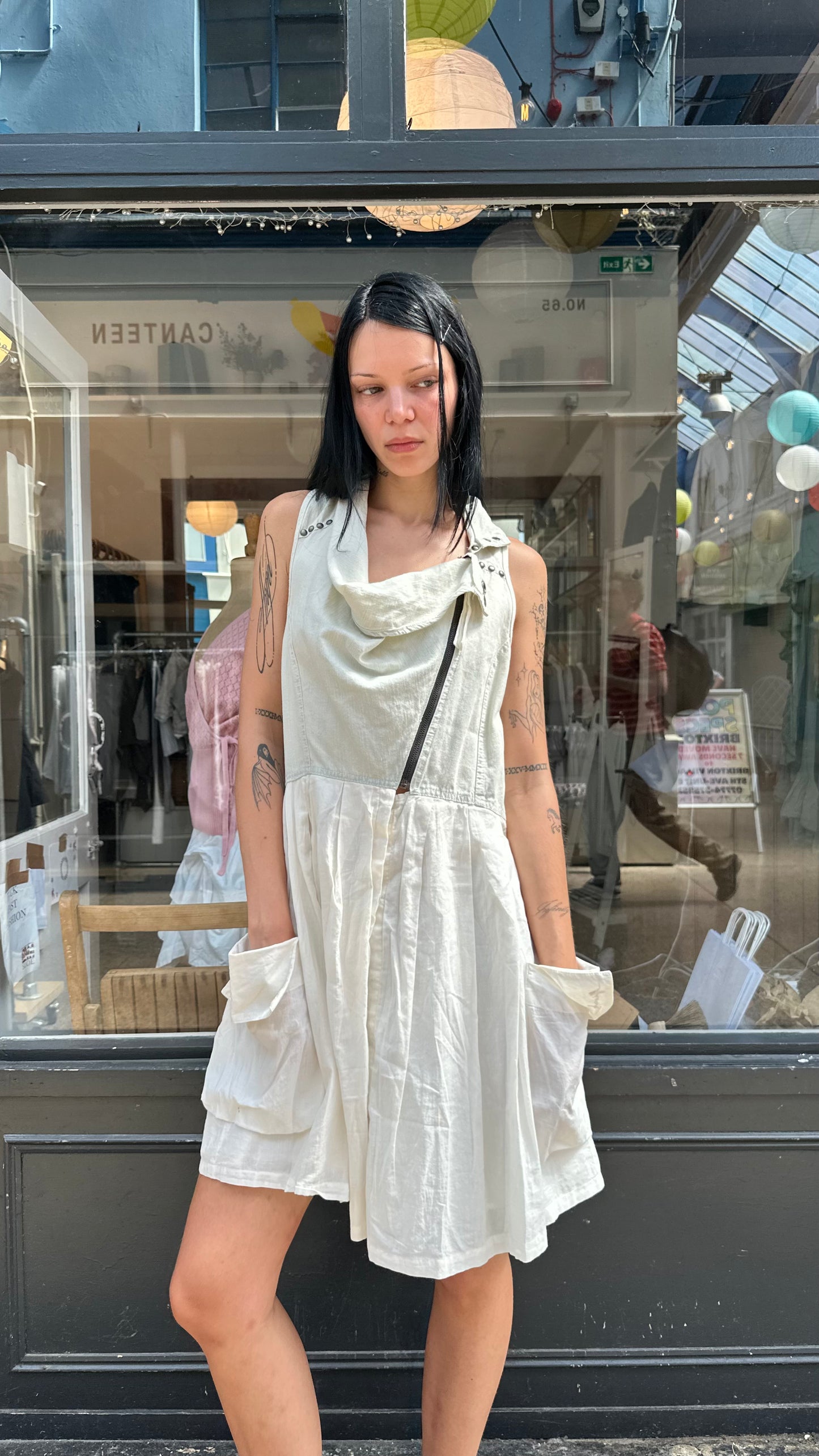 Cream smock dress