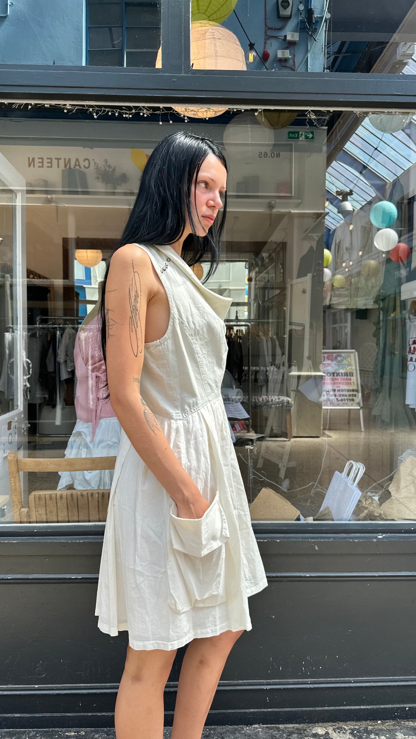 Cream smock dress