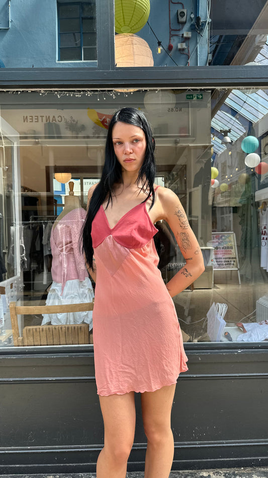 Pink slip dress