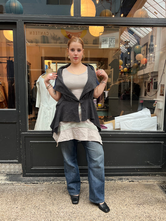 grey 100% cotton cardigan