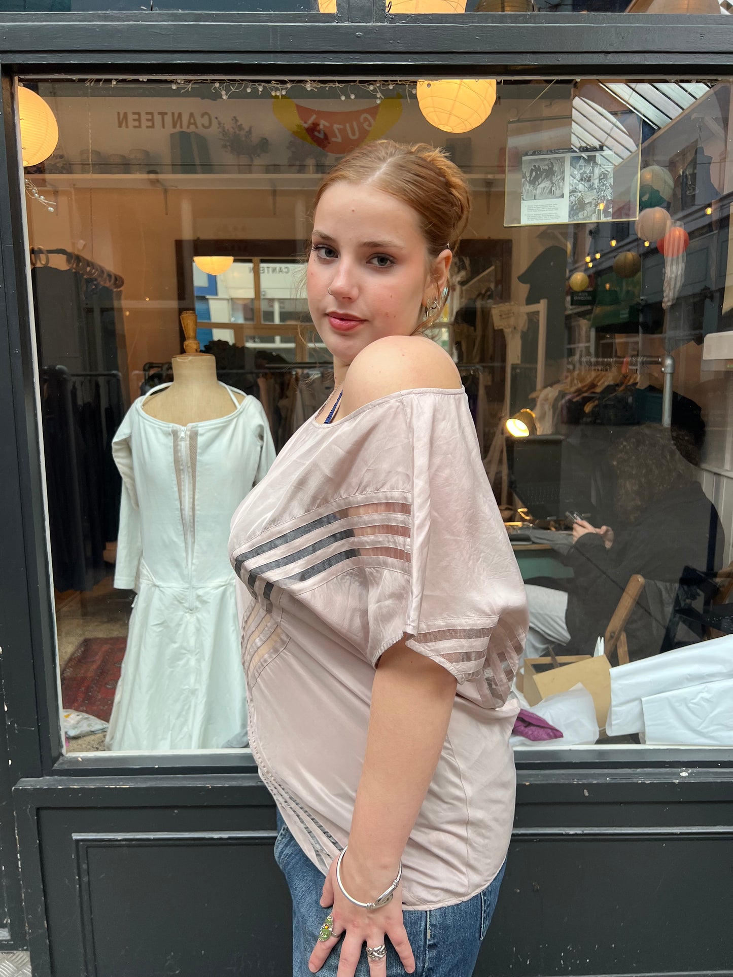pink 100% silk slouchy top
