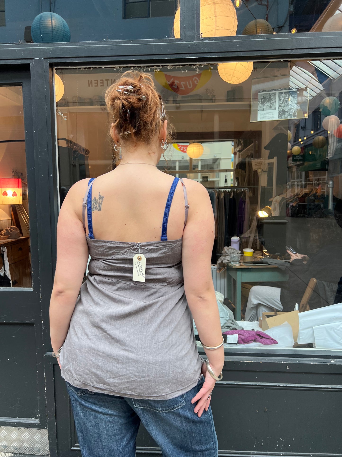 Grey baby doll top