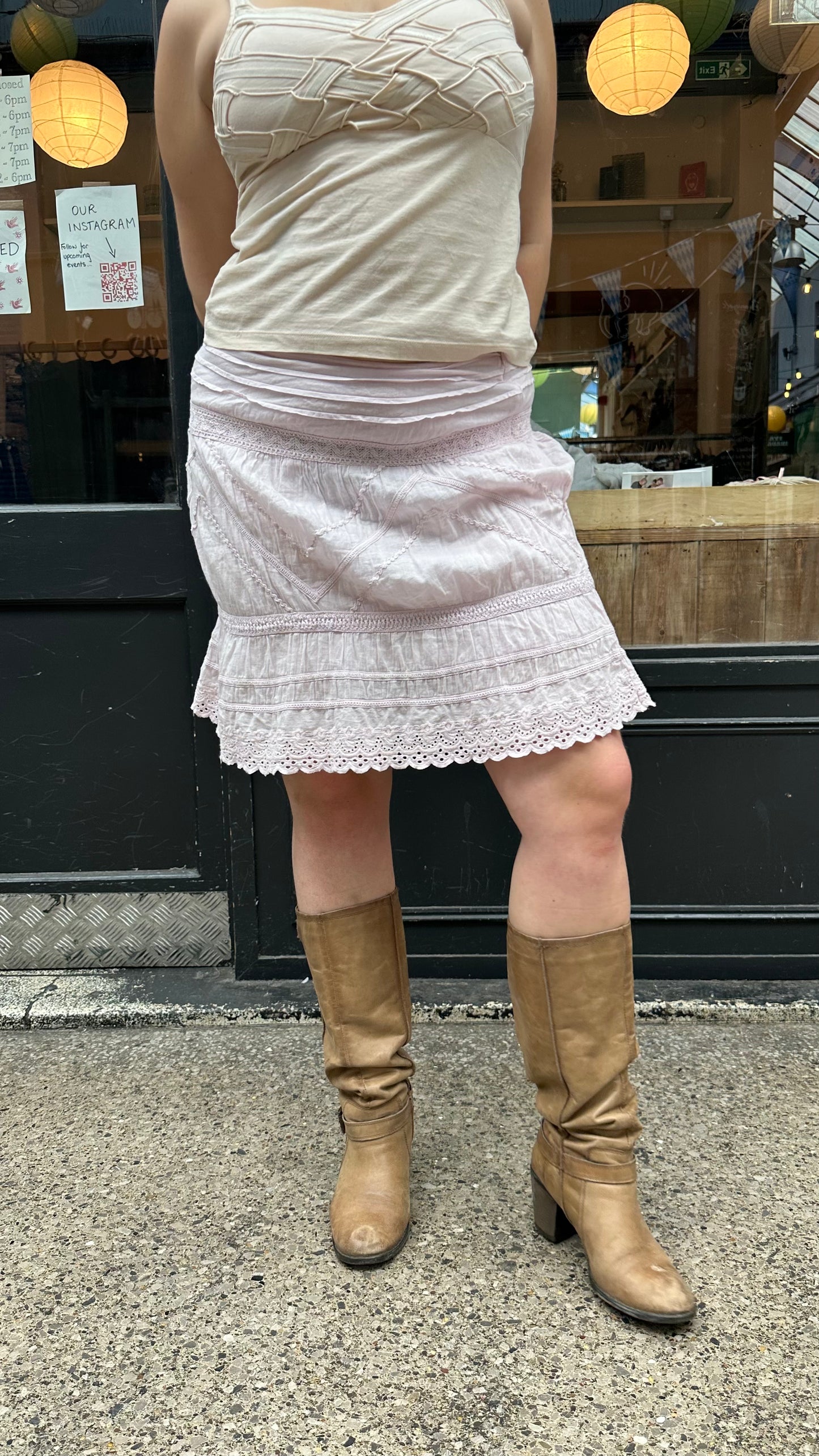 Pink cotton skirt