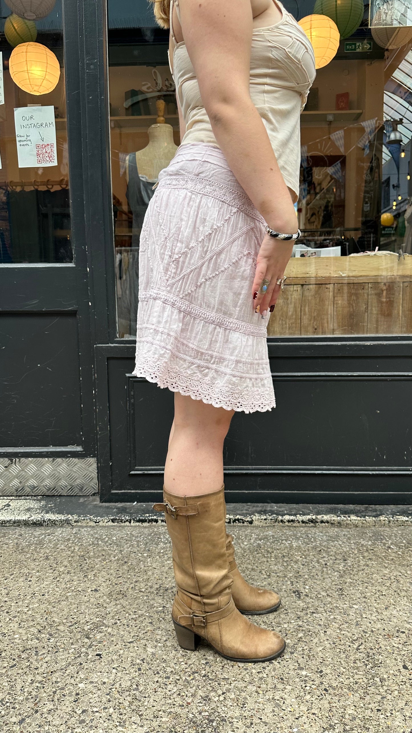 Pink cotton skirt