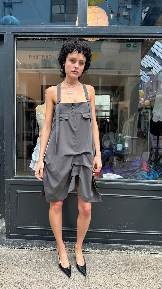 Grey pinafore dress