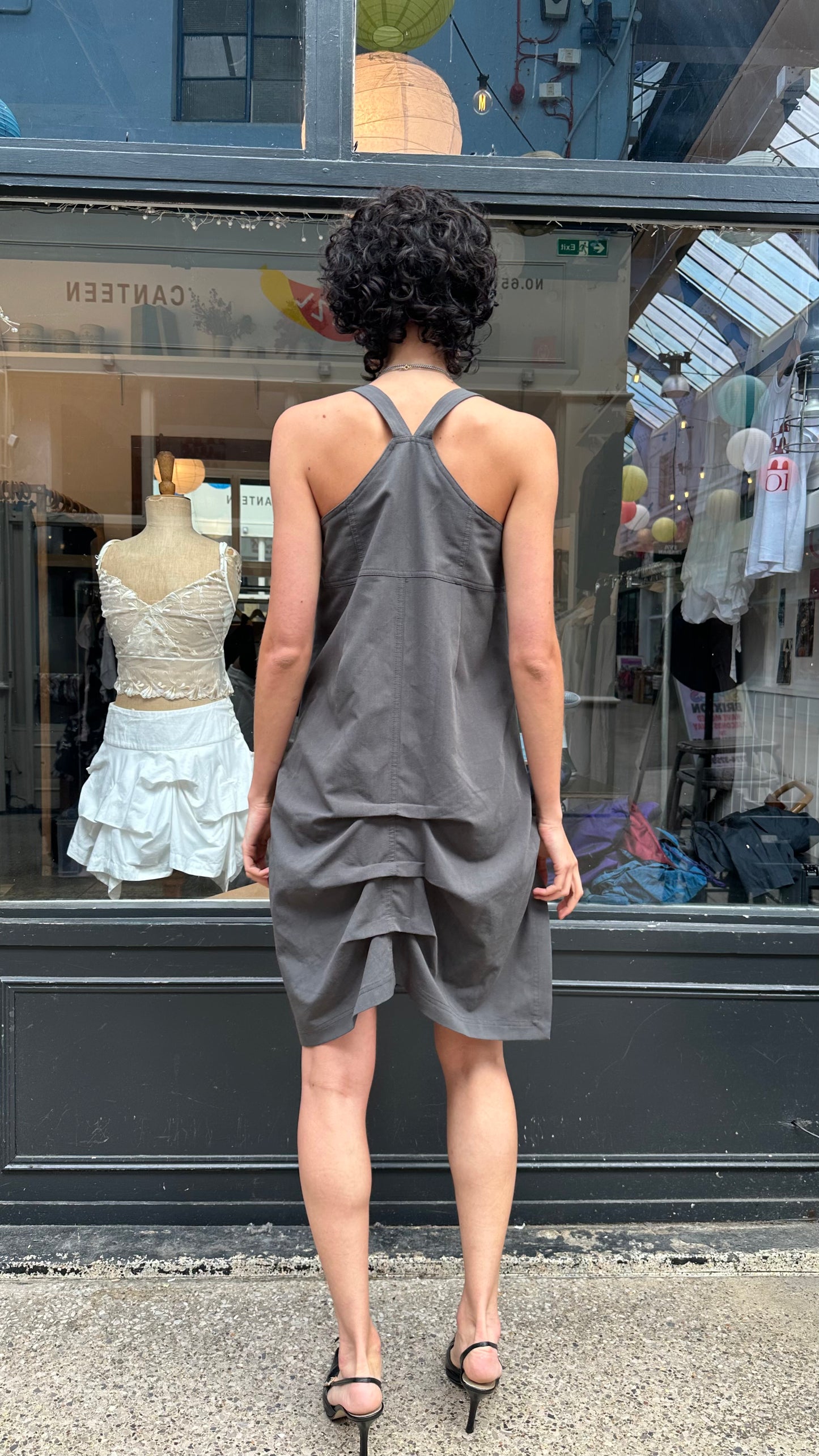 Grey pinafore dress