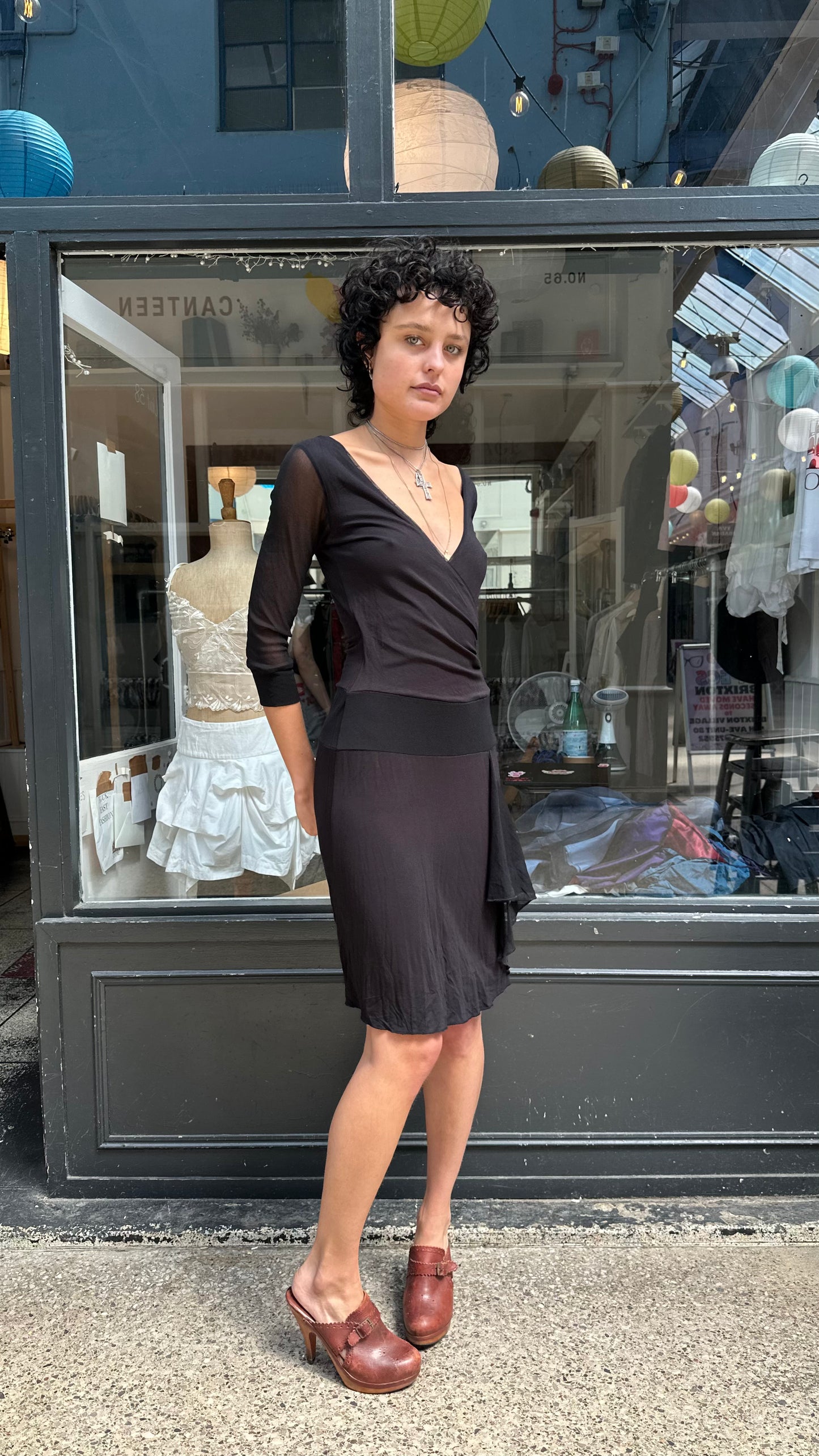 Black wrap dress