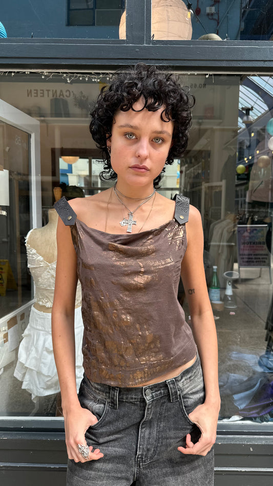 Brown tank with leather straps