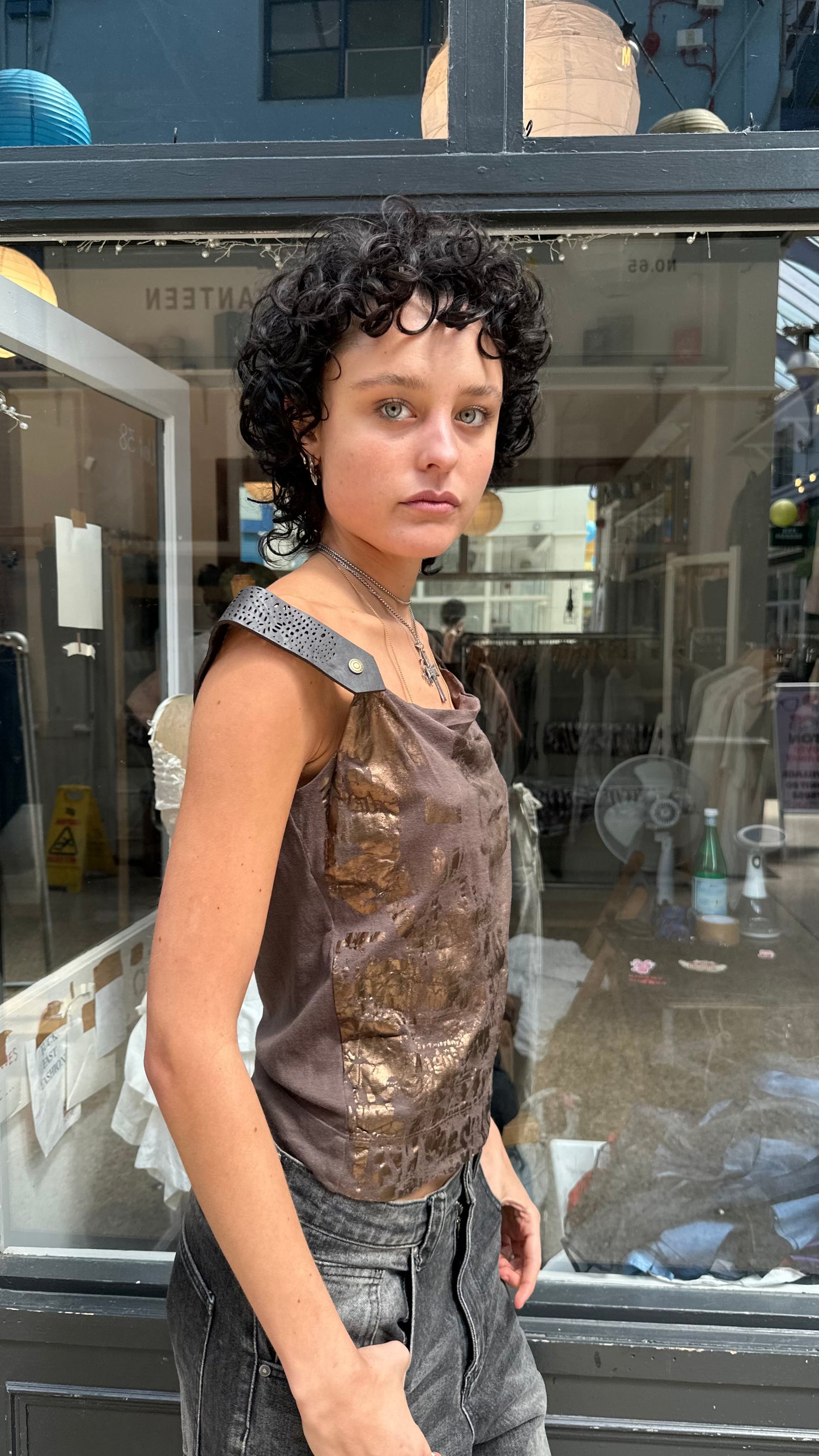 Brown tank with leather straps