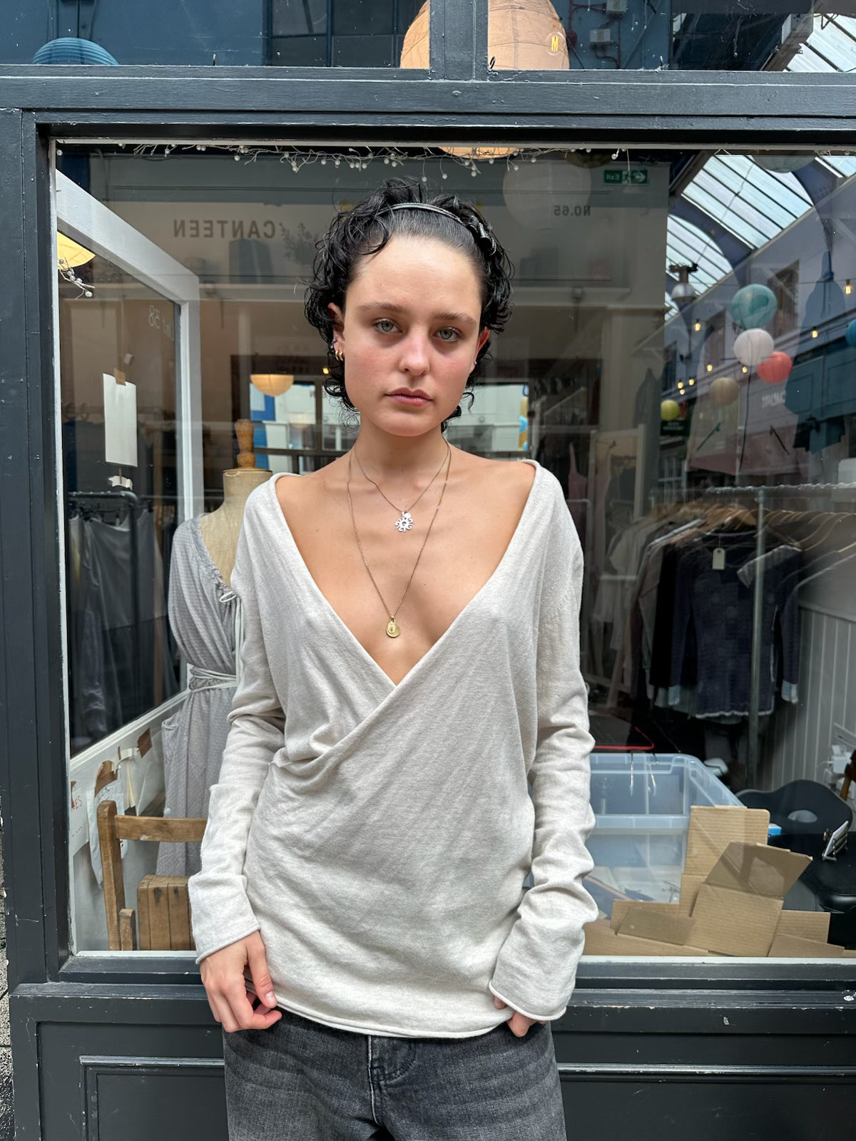 low back slouchy knit