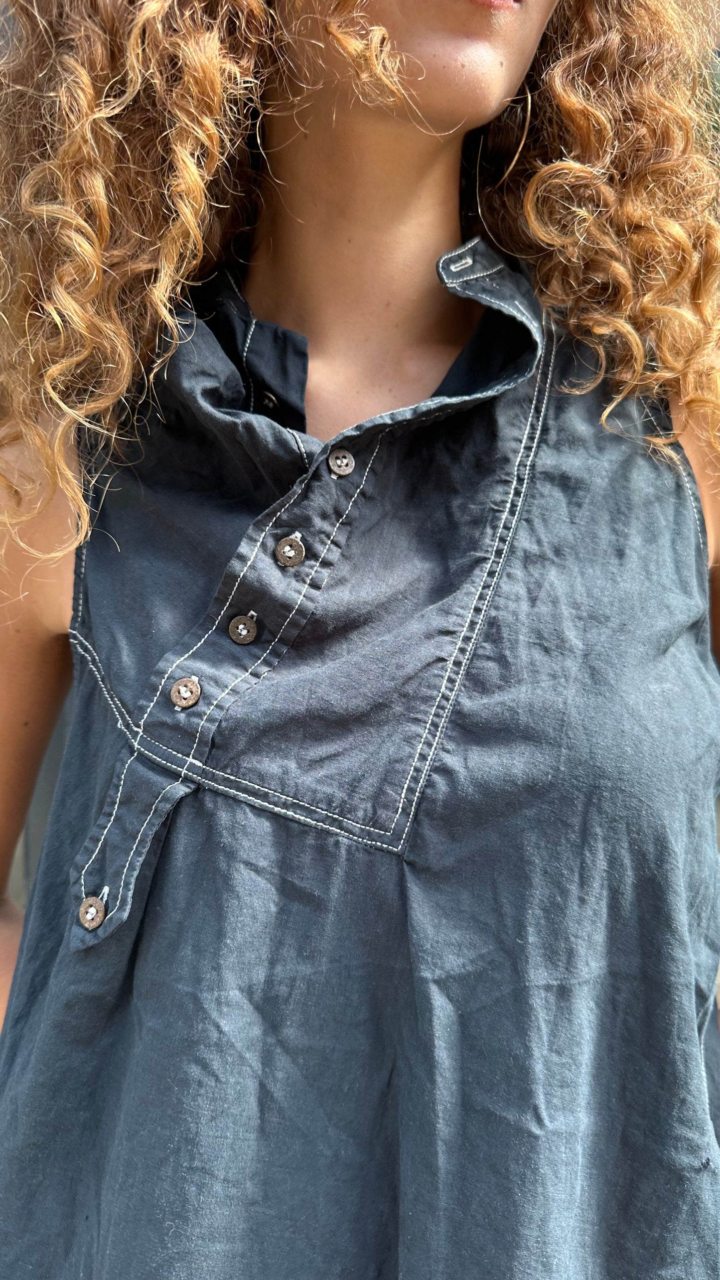 ALL SAINTS Smock dress with contrast stitching