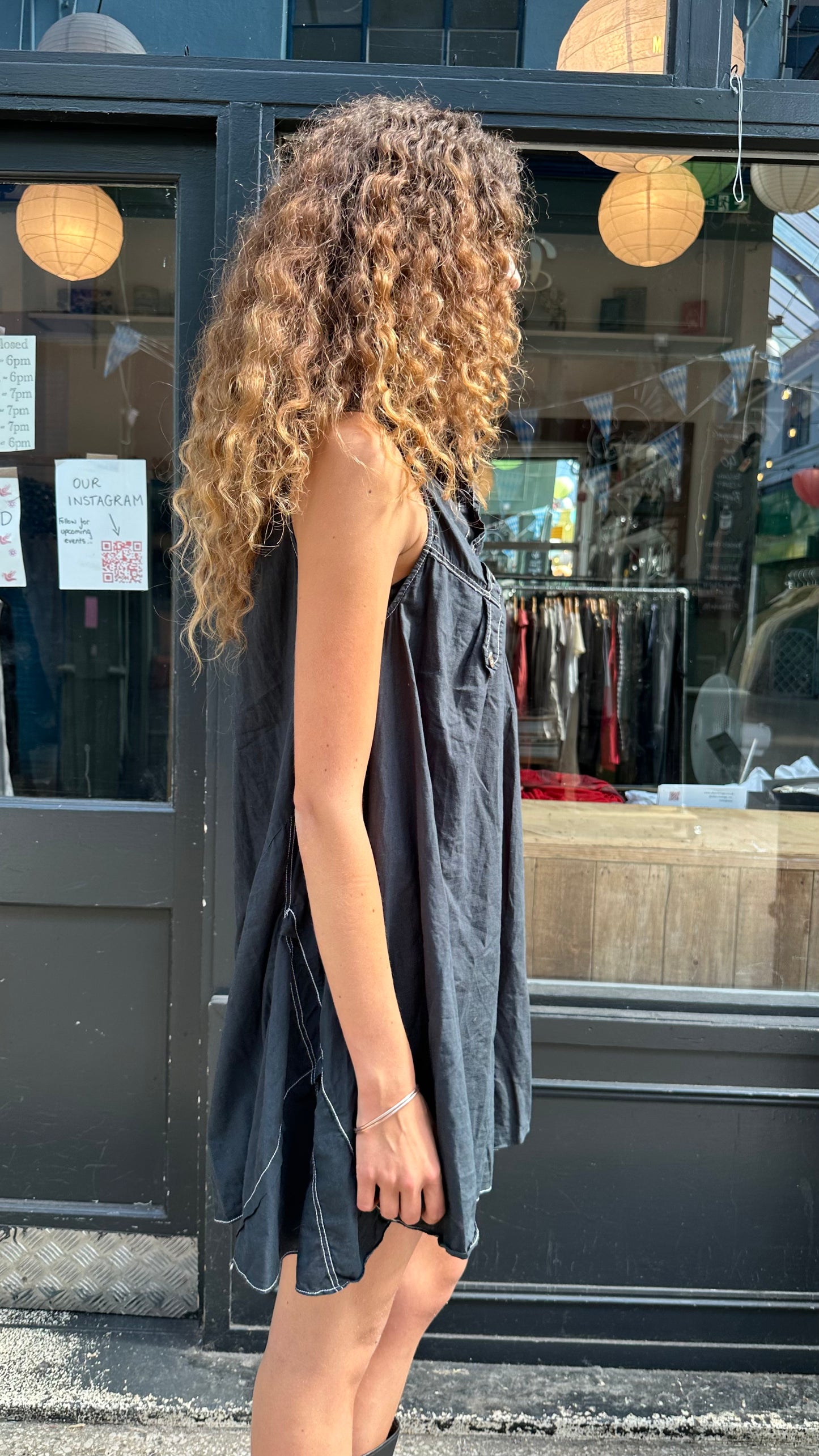 ALL SAINTS Smock dress with contrast stitching
