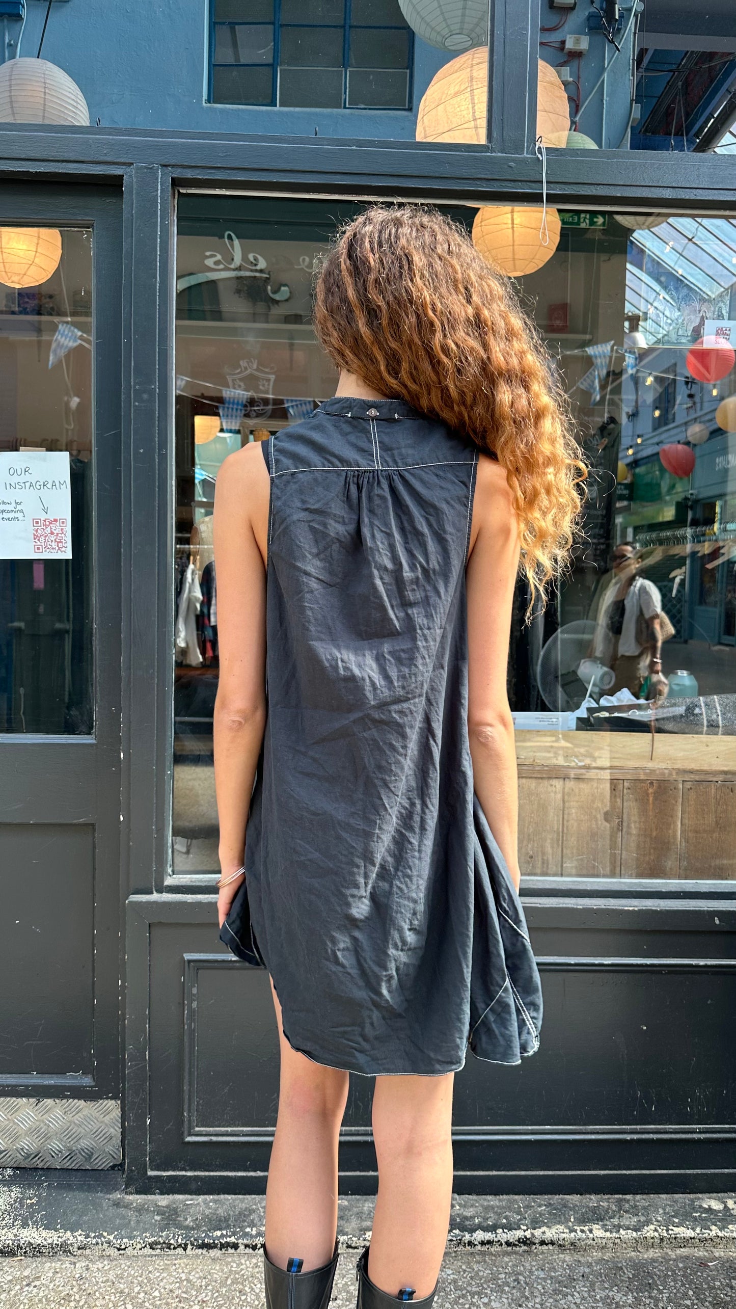 ALL SAINTS Smock dress with contrast stitching