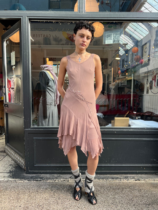 Dusty pink silk dress