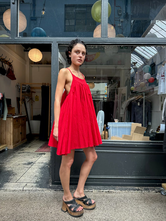 Red shift dress
