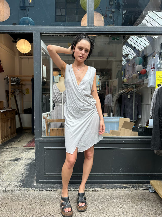 Grey assymetric mini dress