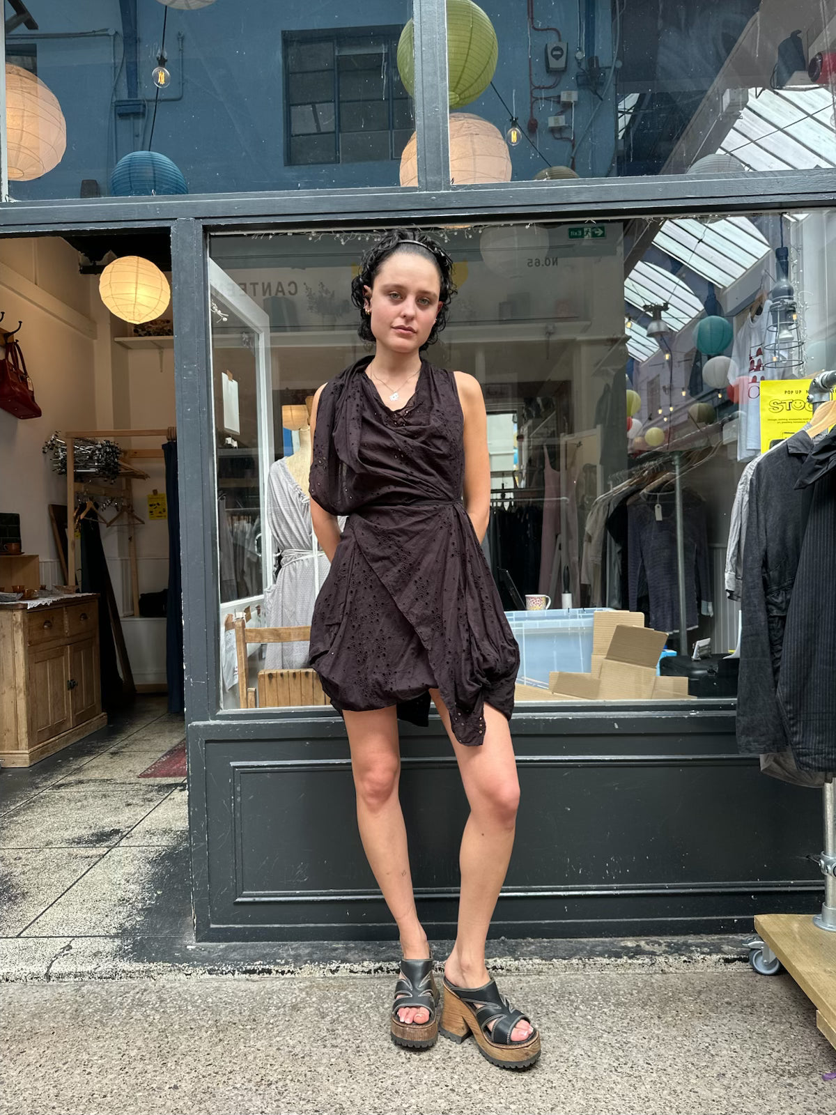 All Saints black broiderie dress