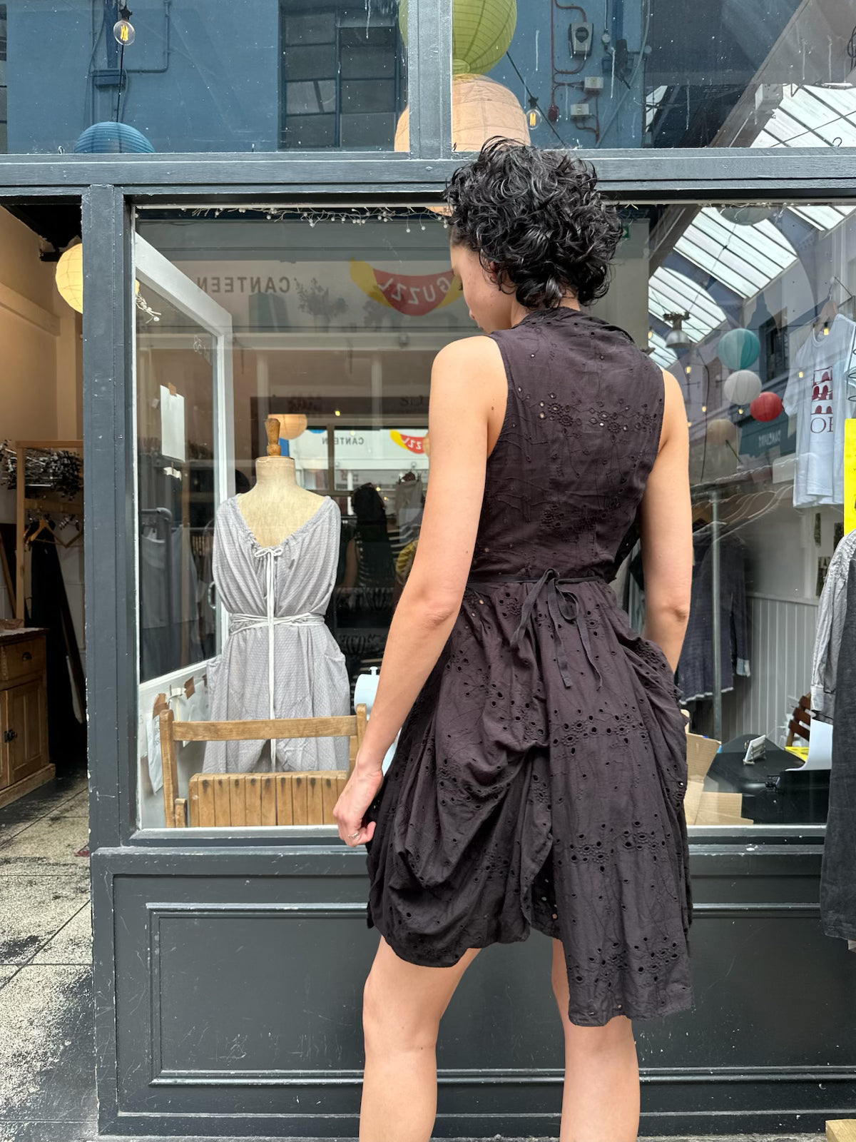 All Saints black broiderie dress