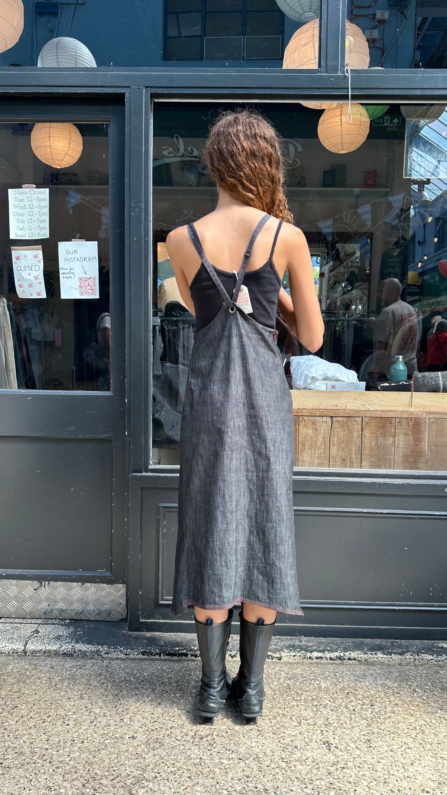 Cop.copine denim dungaree style dress