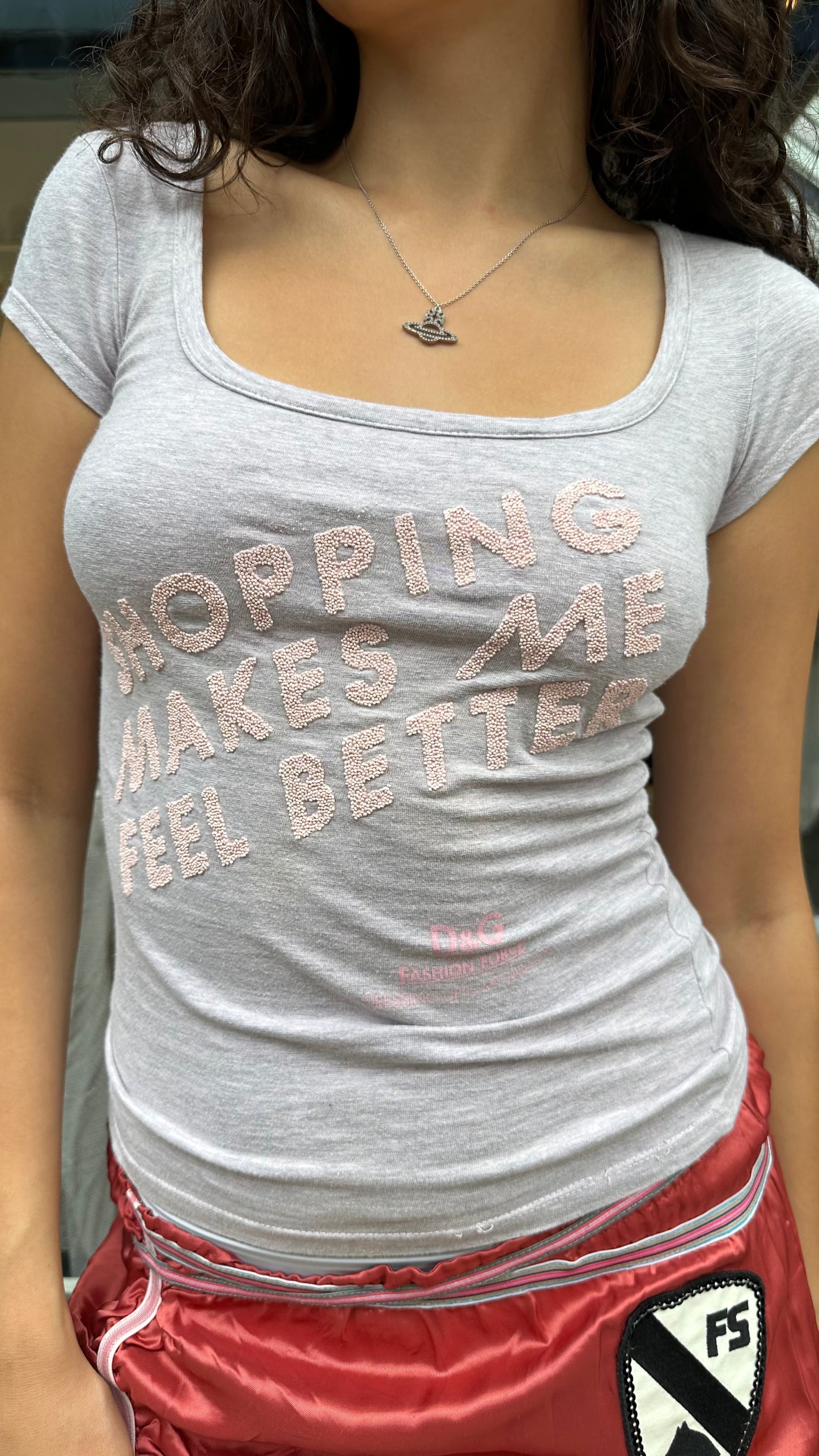 Dolce & Gabbana grey slogan T-shirt