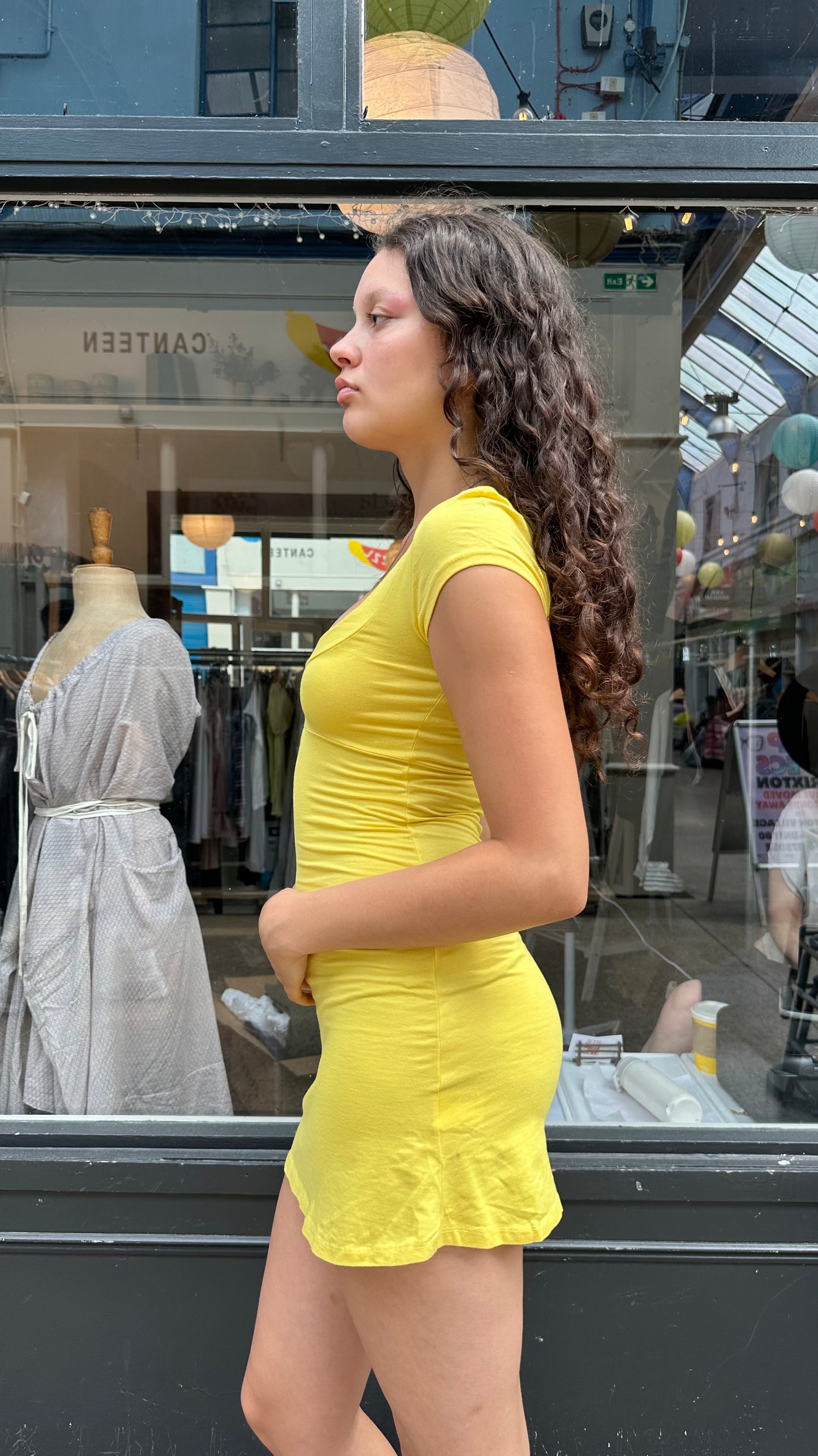 Yellow baby doll dress