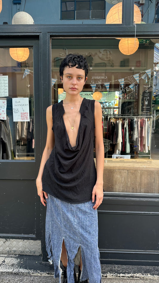 ALL SAINTS black scoop neck tunic top