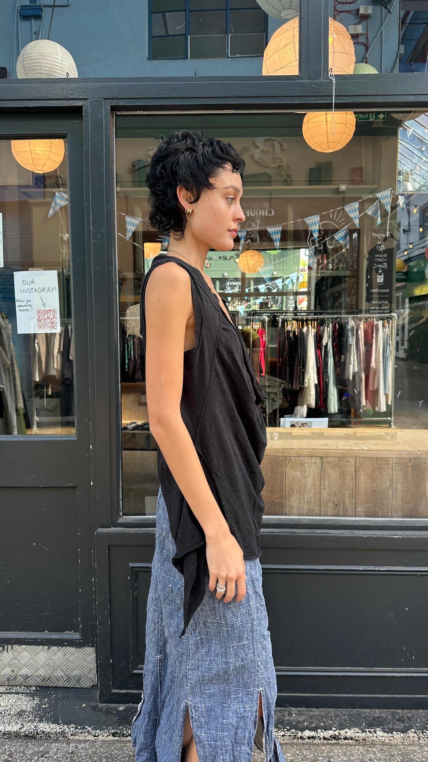 ALL SAINTS black scoop neck tunic top