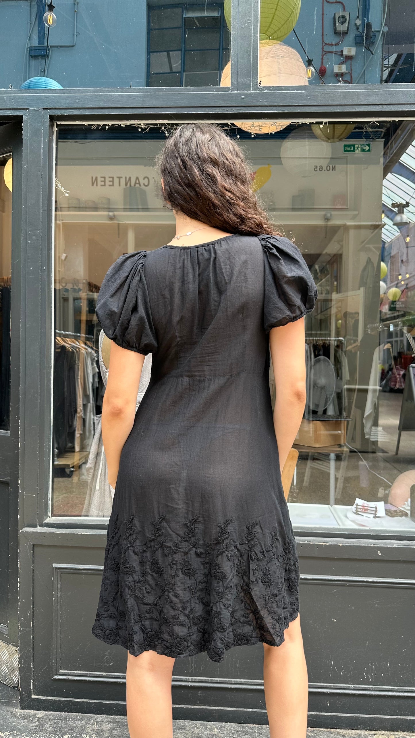 Black cotton baby doll dress