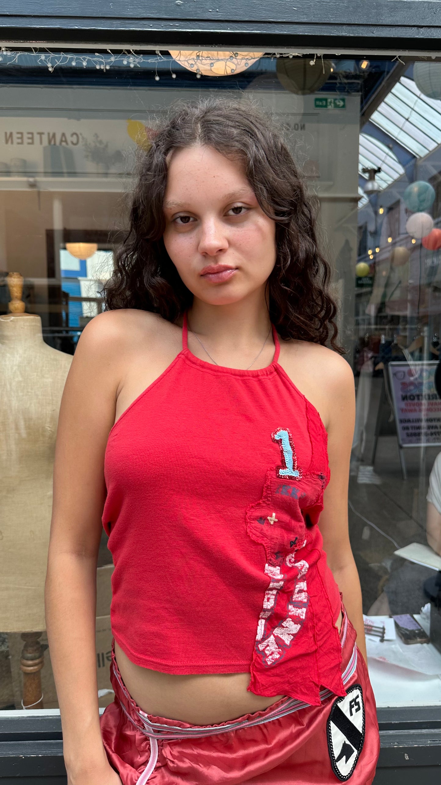 Red halter neck