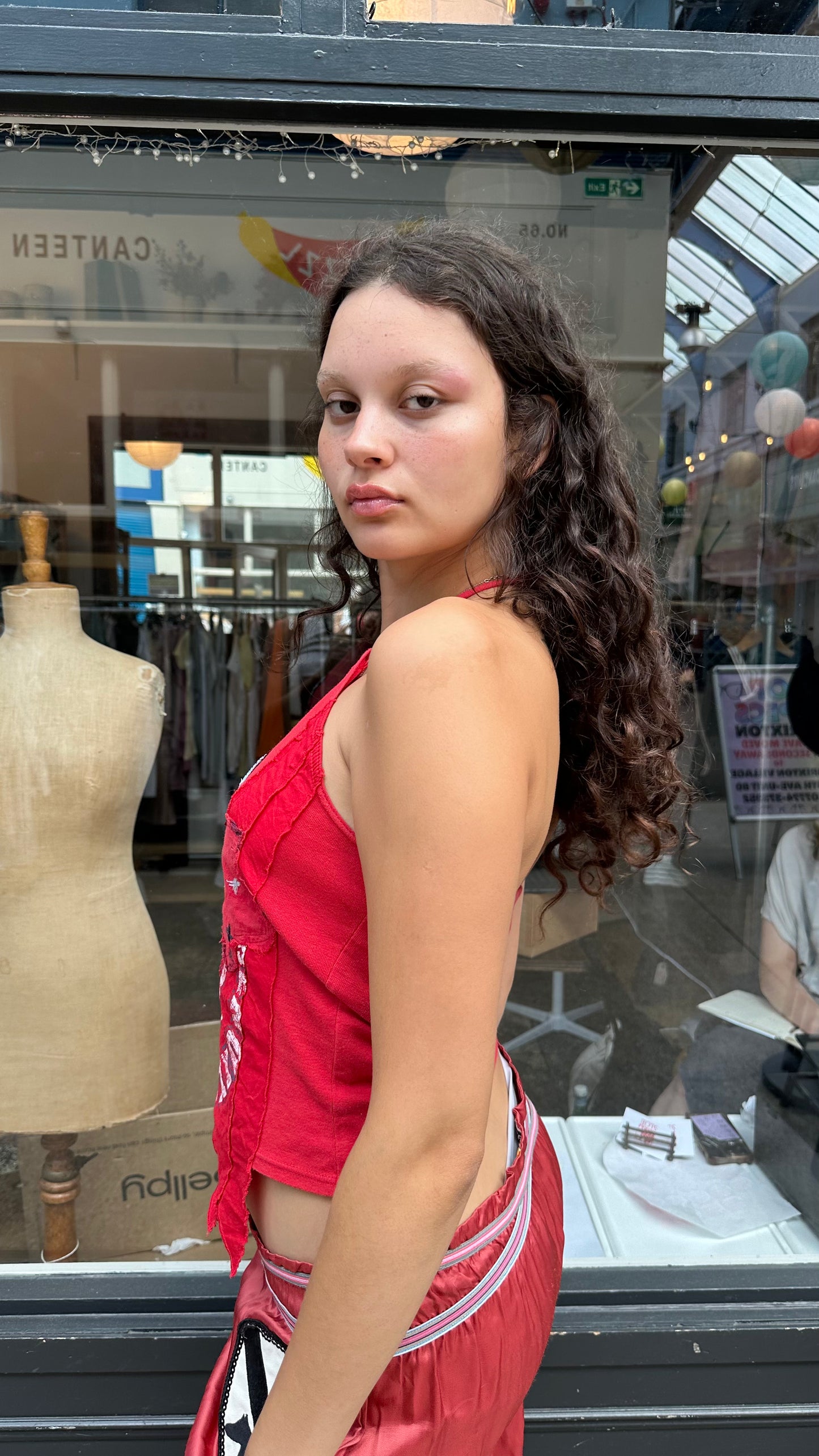 Red halter neck