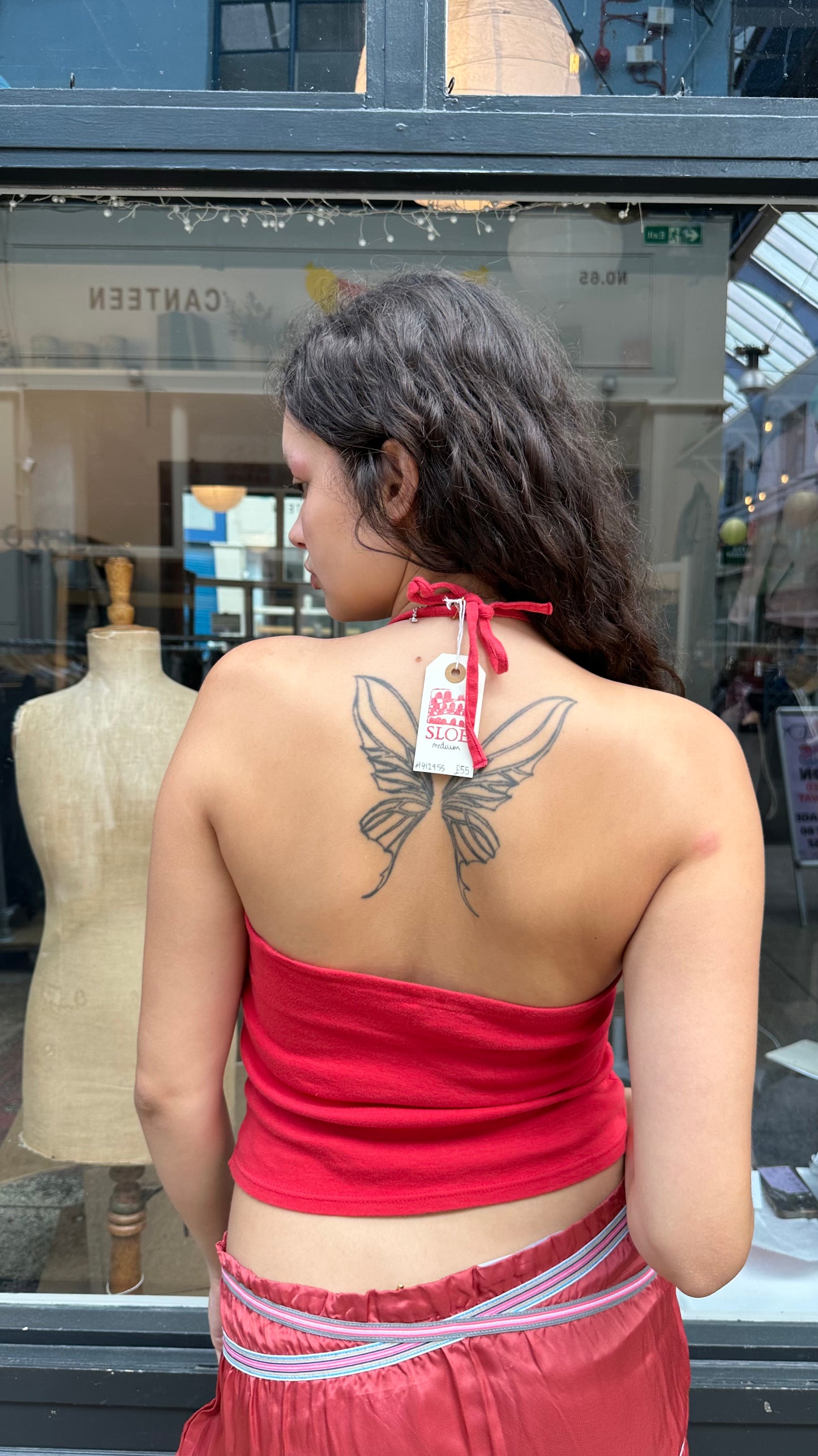 Red halter neck