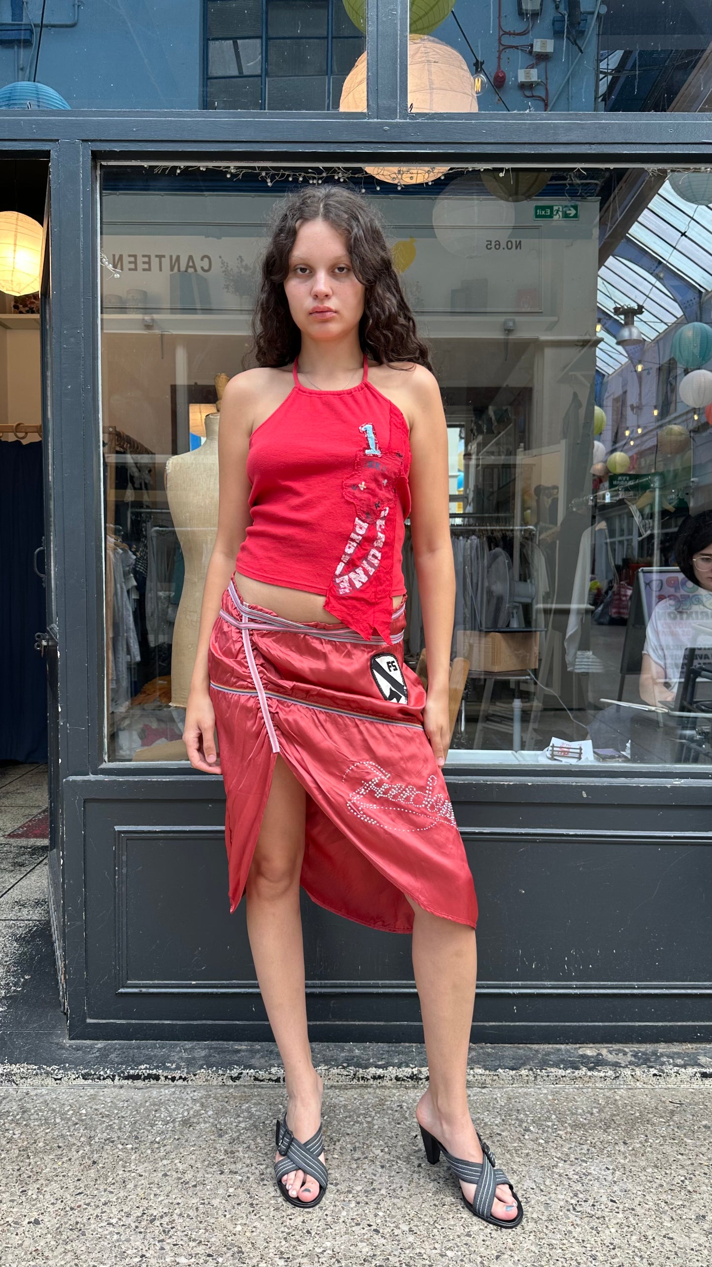 Red halter neck