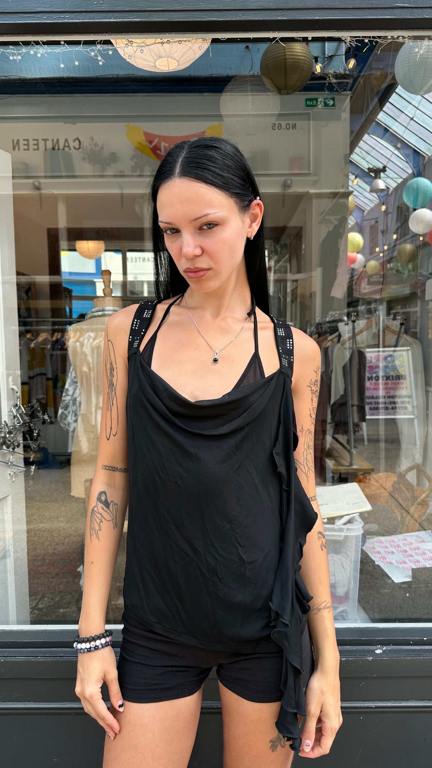 Patrizia Pepe Black low back tank