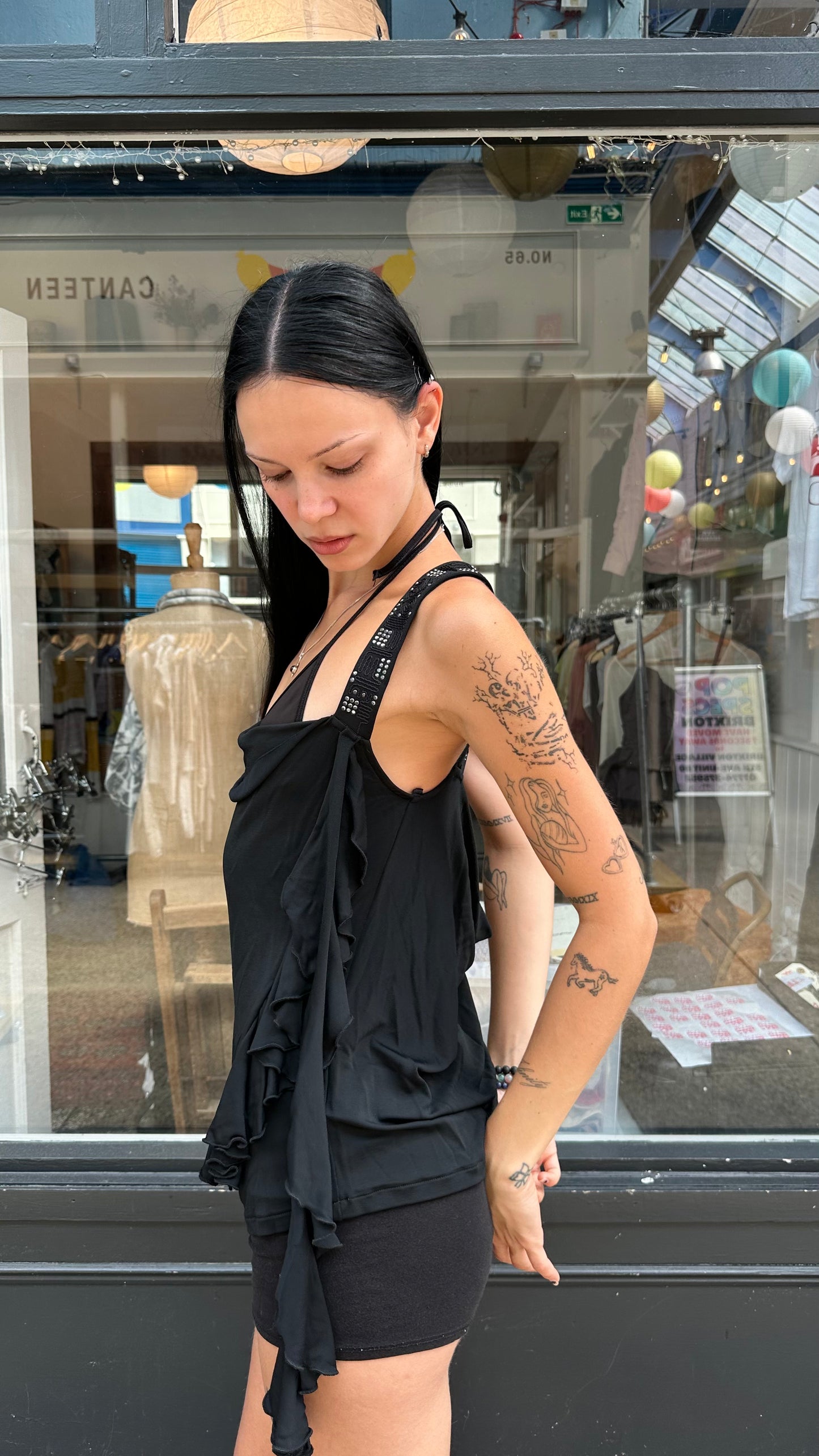 Patrizia Pepe Black low back tank