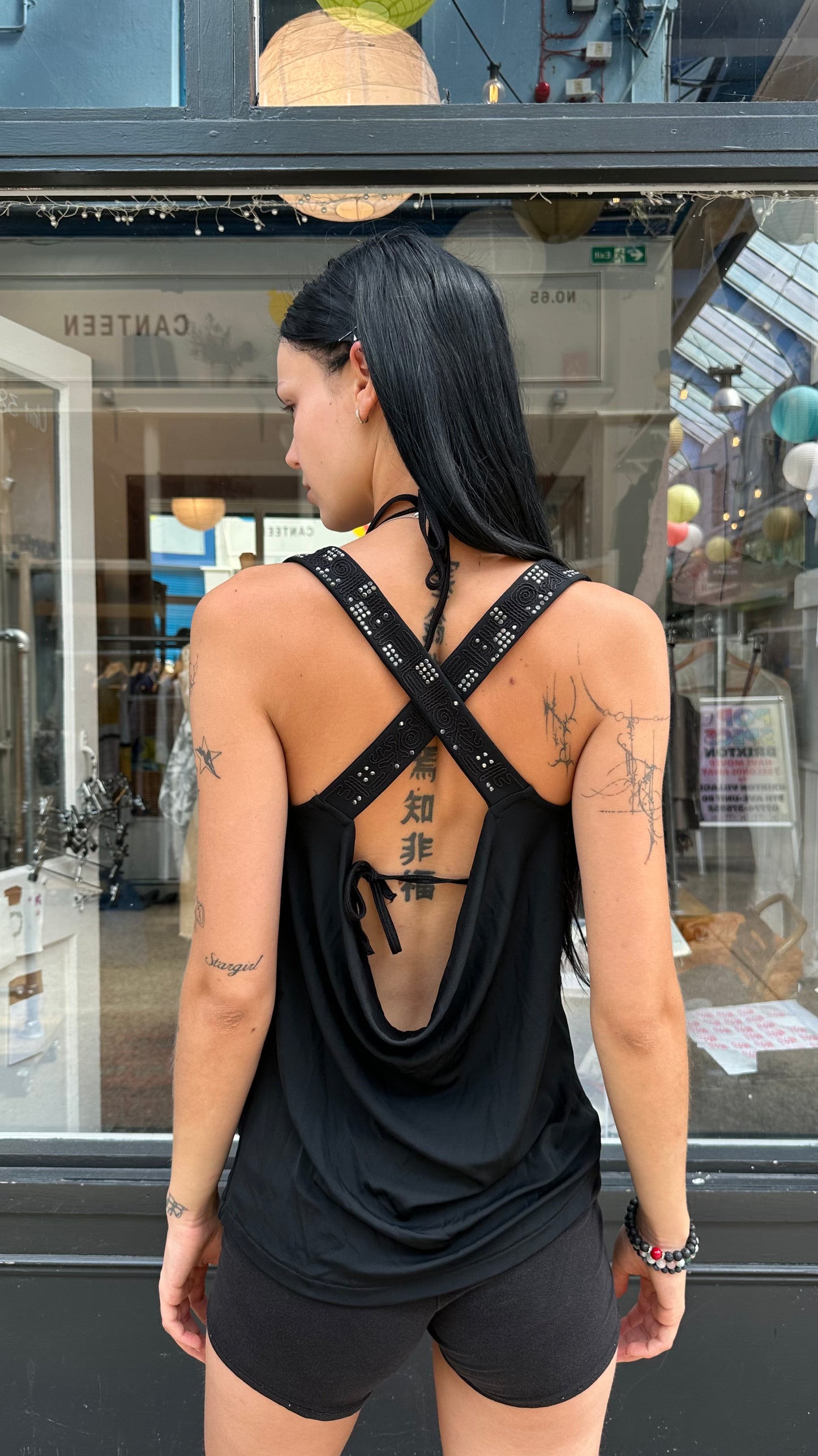 Patrizia Pepe Black low back tank