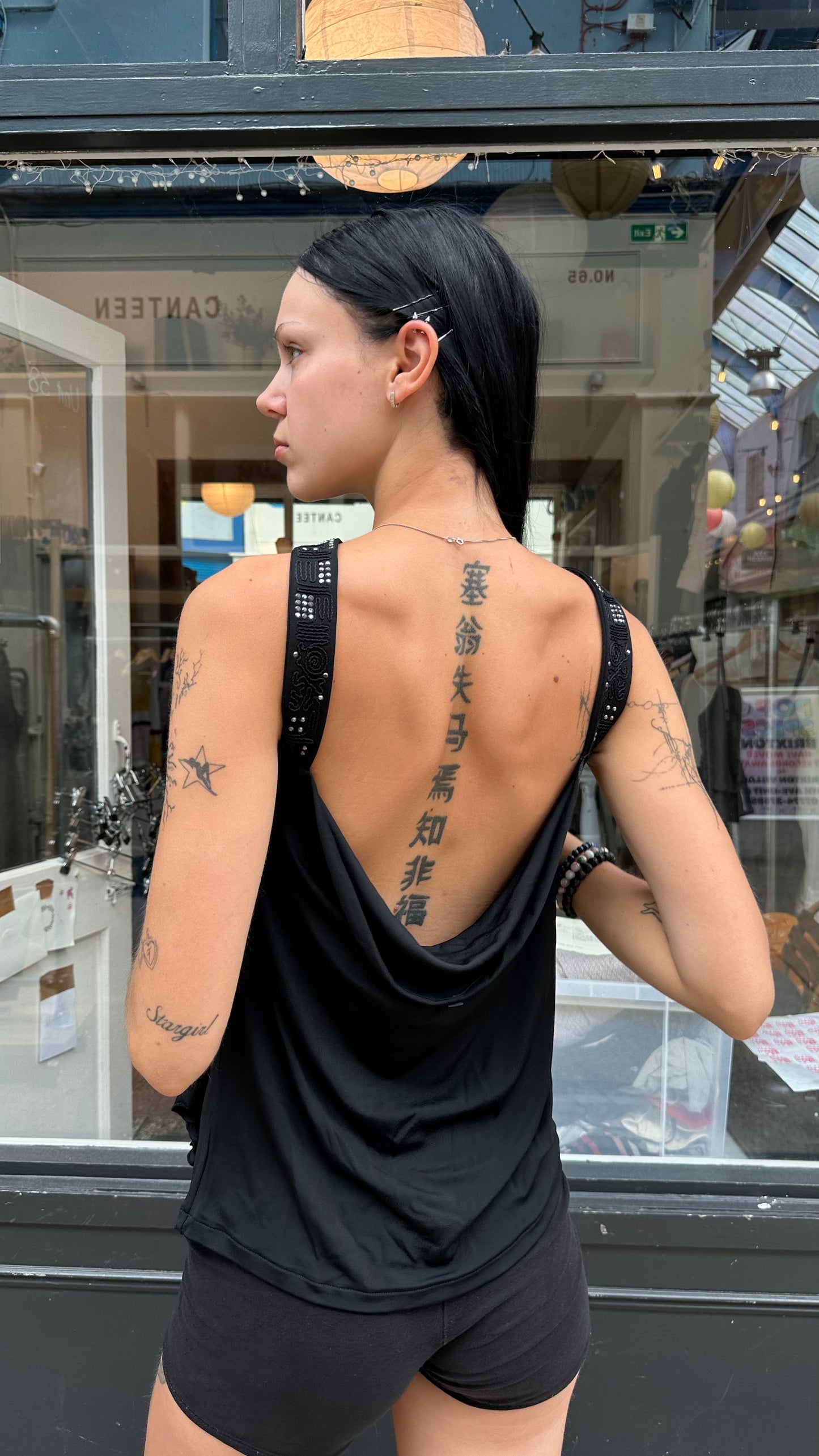 Patrizia Pepe Black low back tank