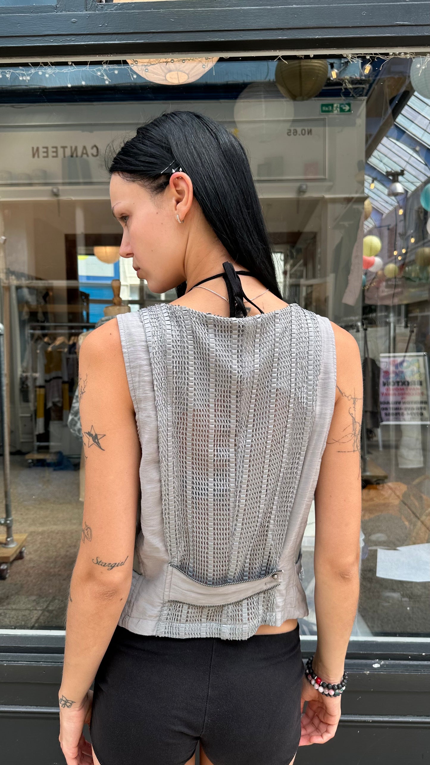 Grey utility vest
