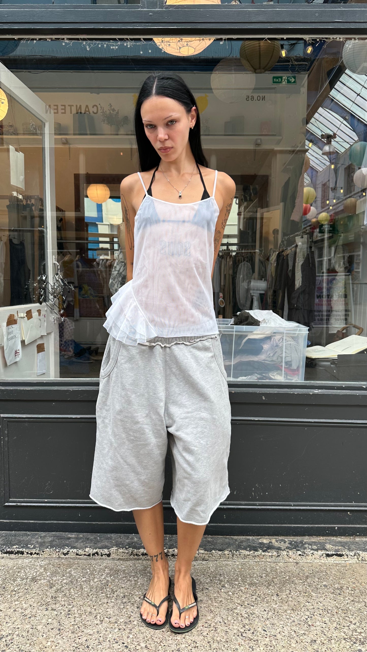 White tulle top